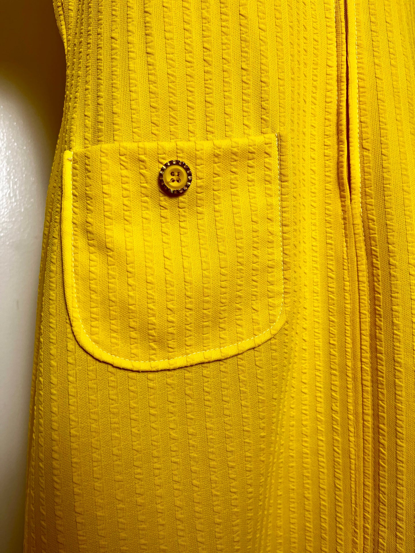 Vintage 1970's "Route One" Yellow Shift Dress