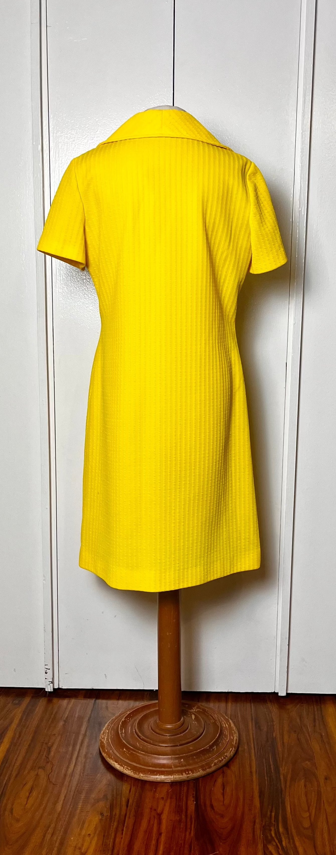 Vintage 1970's "Route One" Yellow Shift Dress