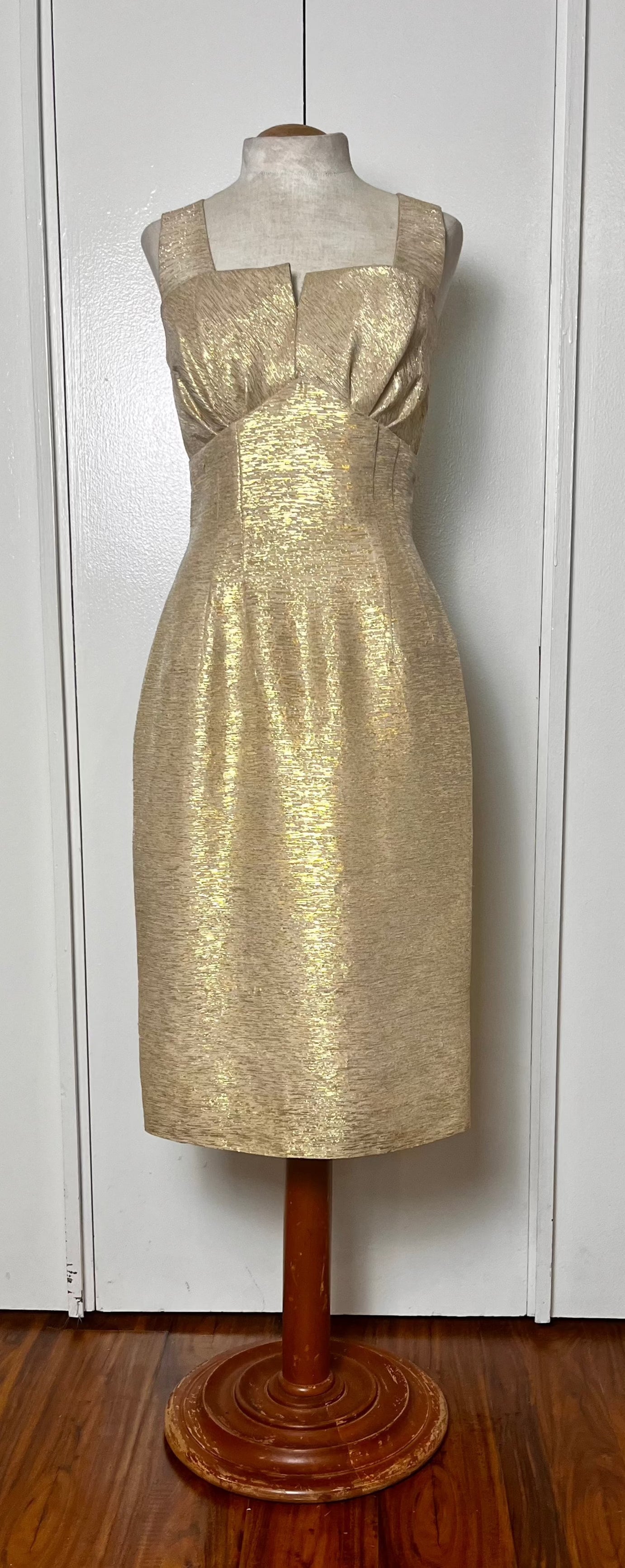 Vintage 1950's Gold Wiggle Dress