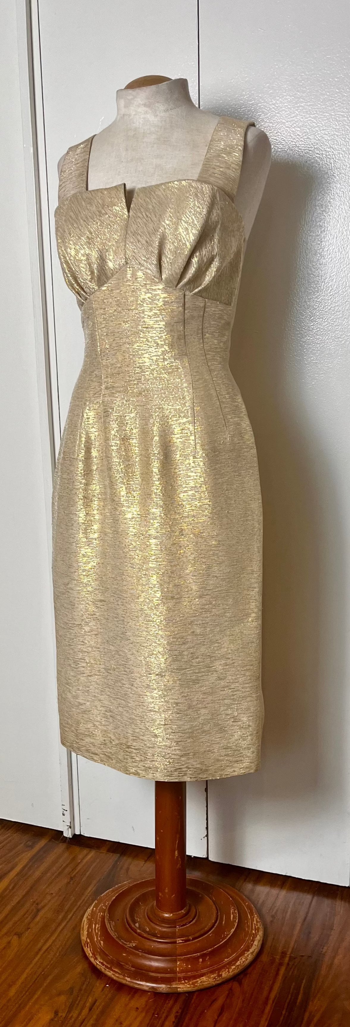 Vintage 1950's Gold Wiggle Dress