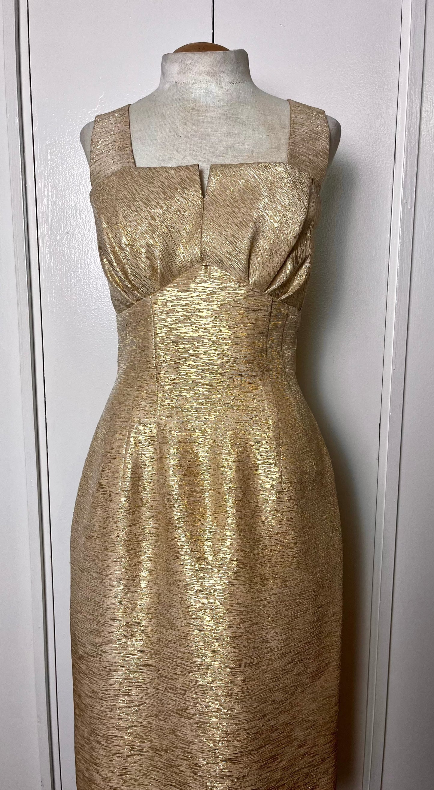 Vintage 1950's Gold Wiggle Dress