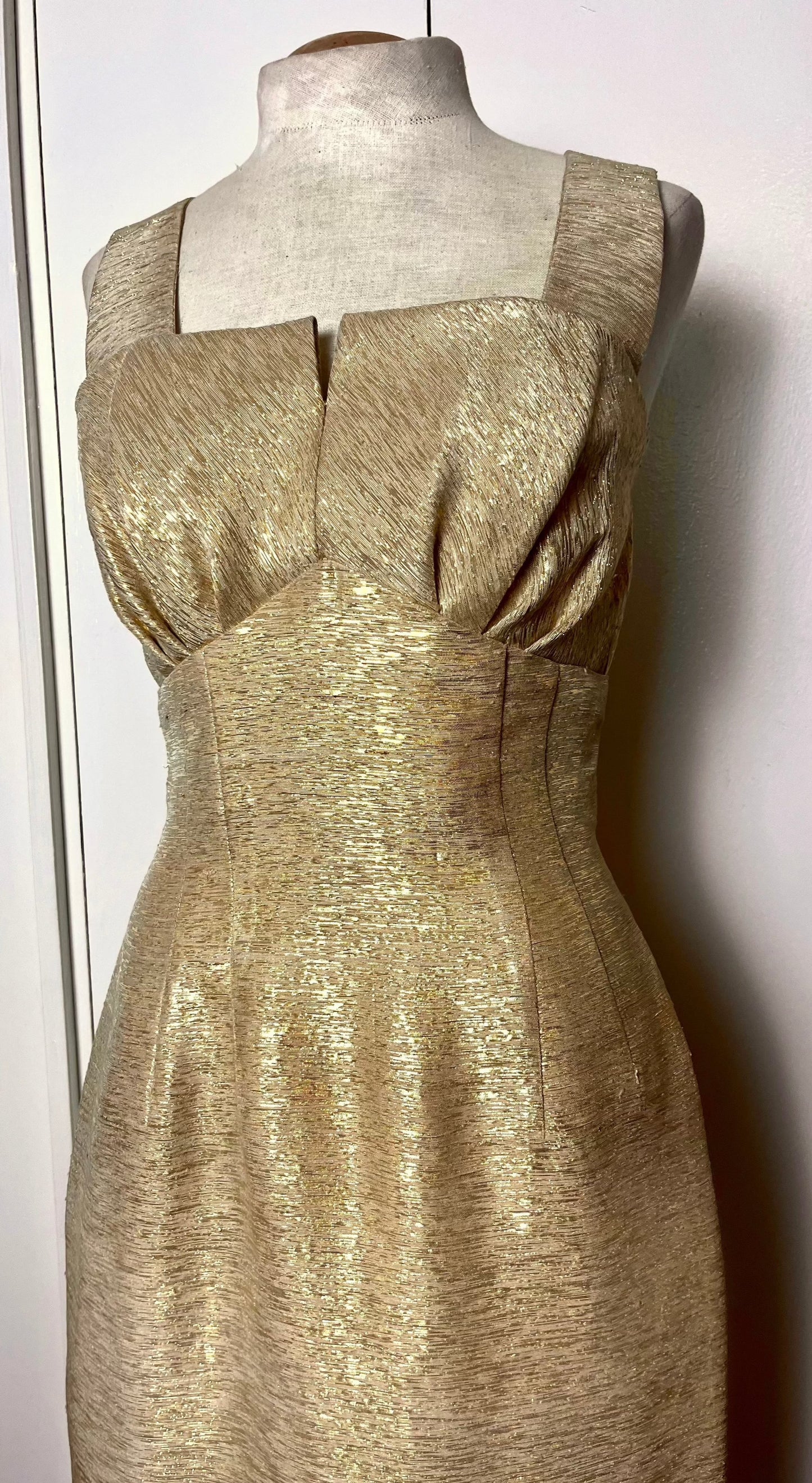 Vintage 1950's Gold Wiggle Dress