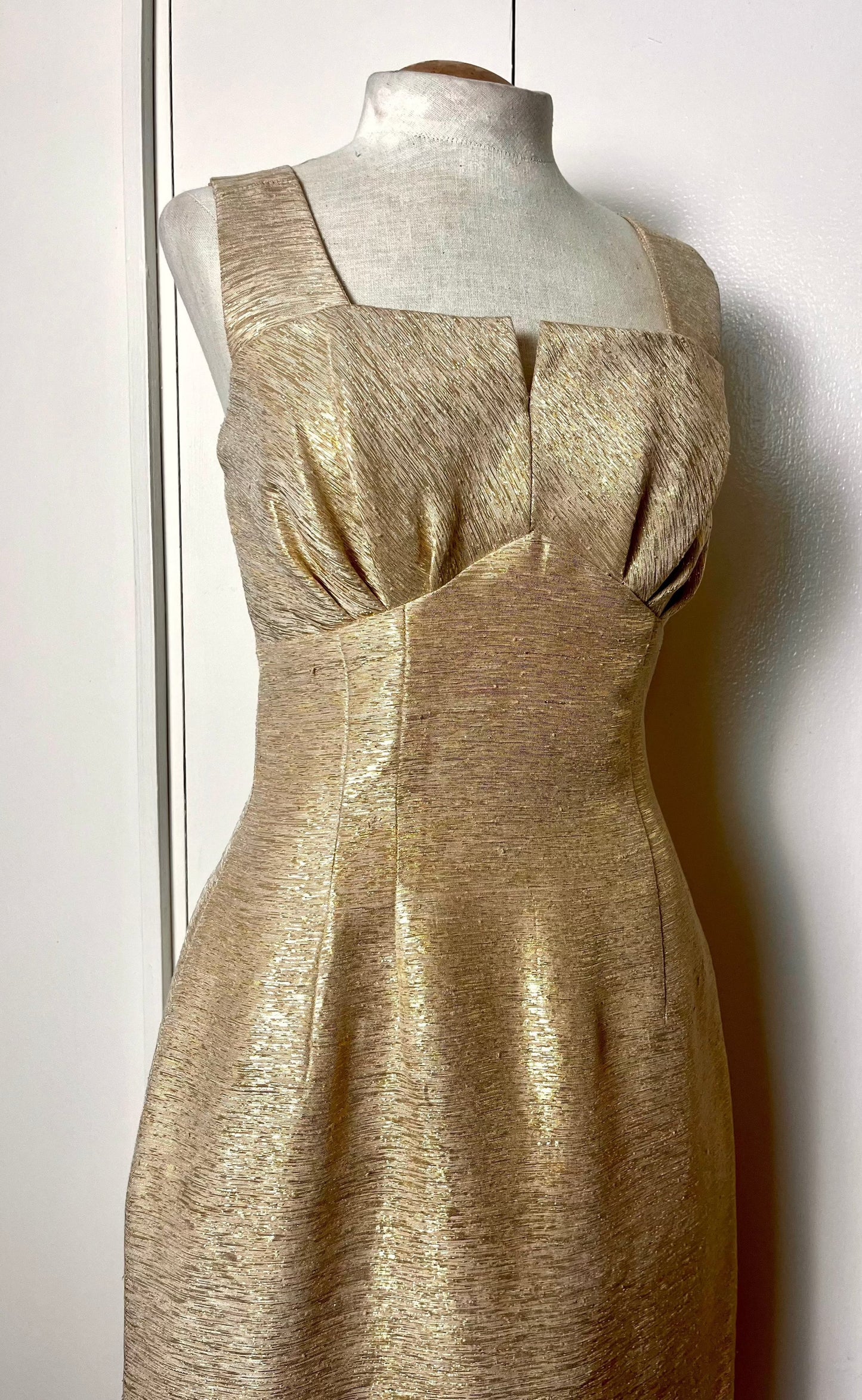 Vintage 1950's Gold Wiggle Dress
