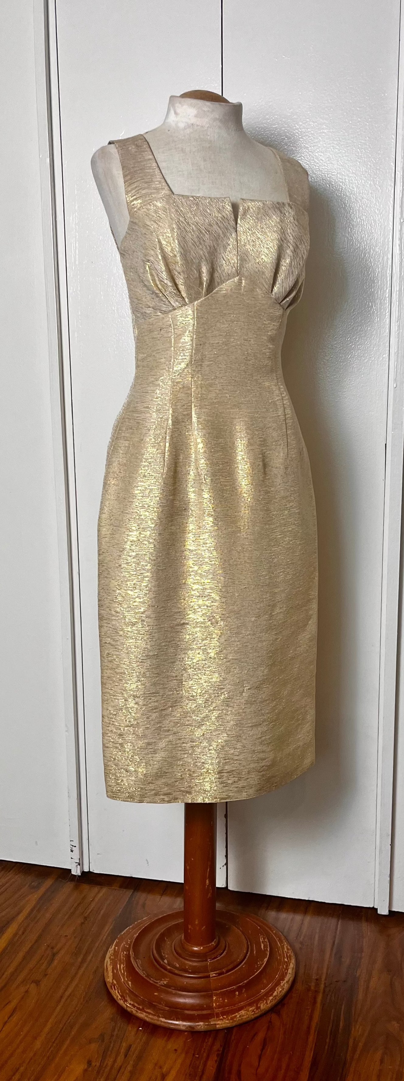 Vintage 1950's Gold Wiggle Dress