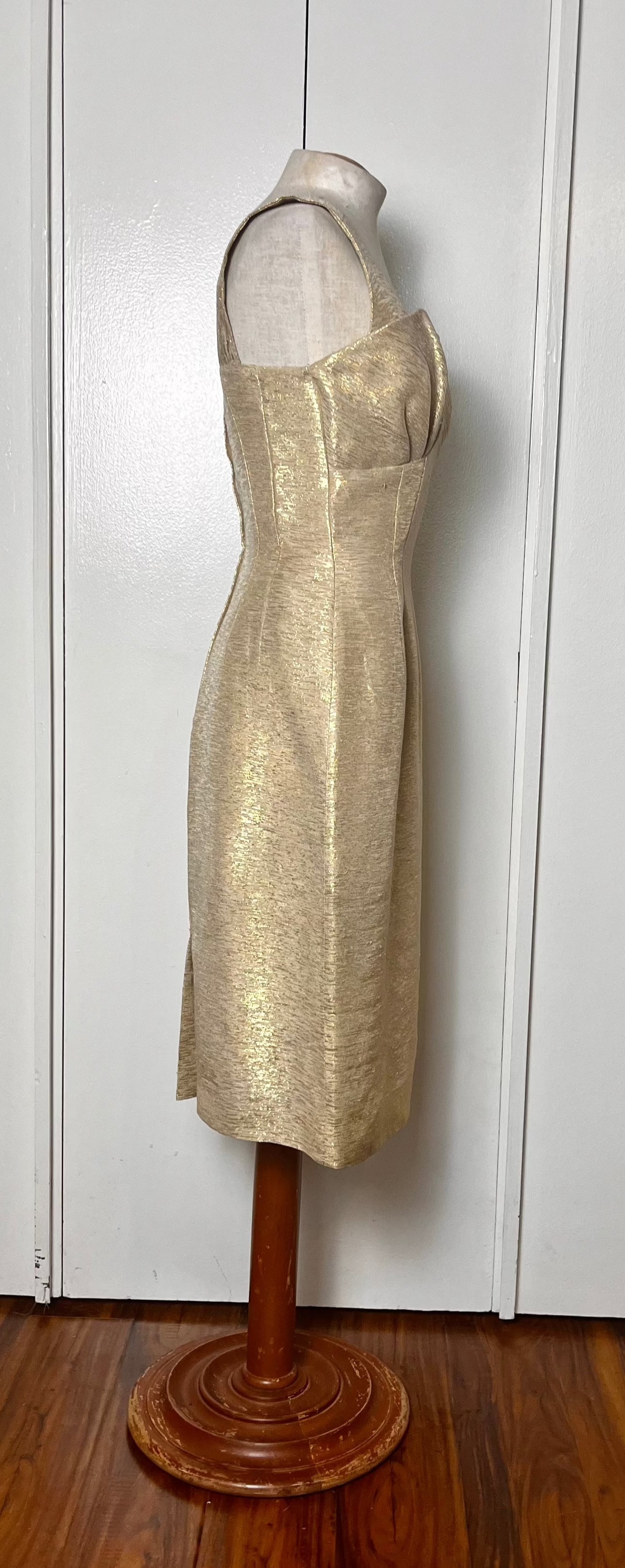 Vintage 1950's Gold Wiggle Dress