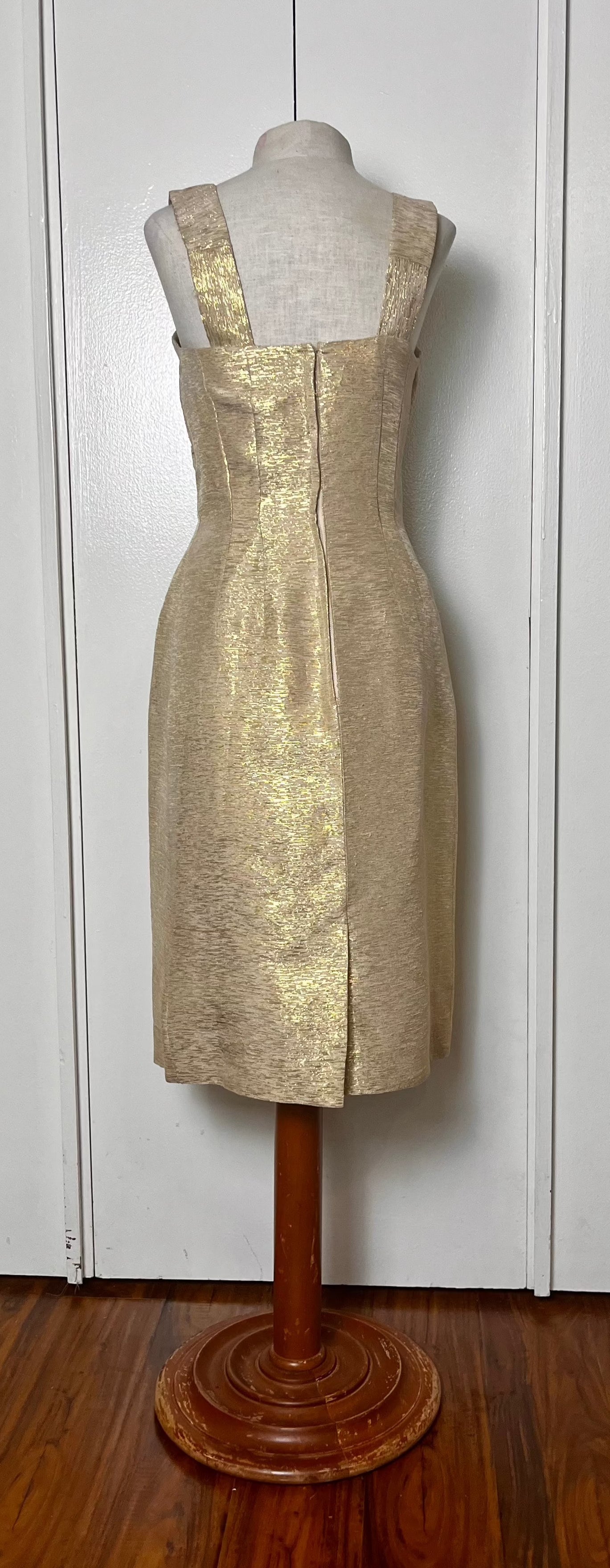 Vintage 1950's Gold Wiggle Dress