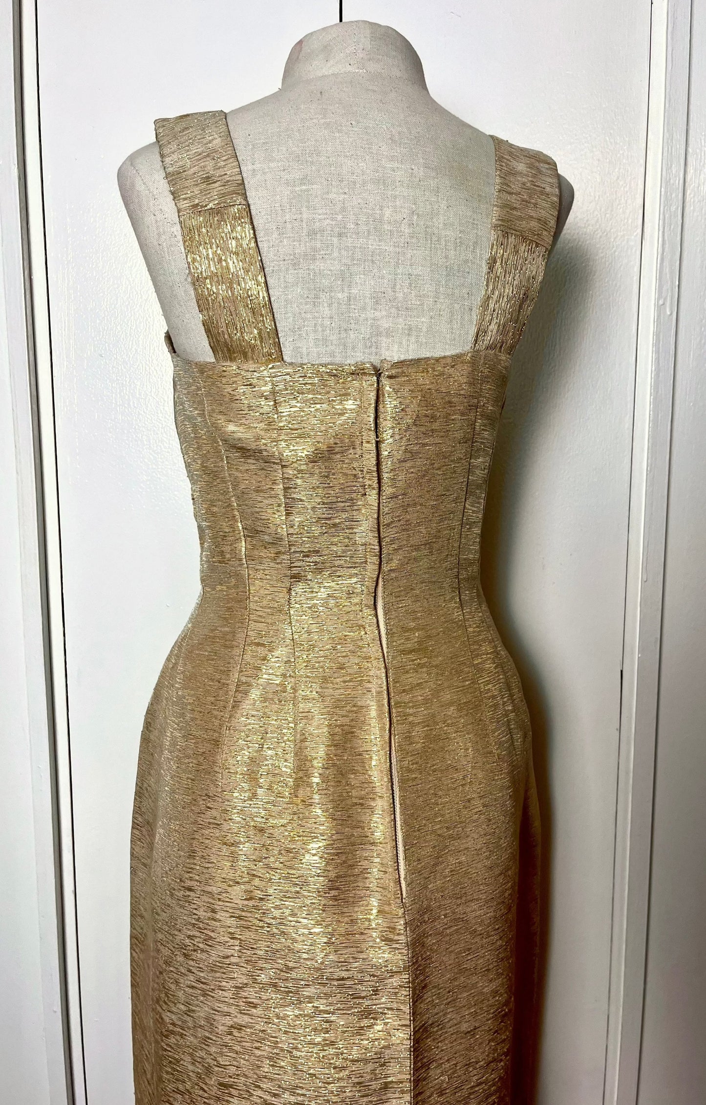 Vintage 1950's Gold Wiggle Dress