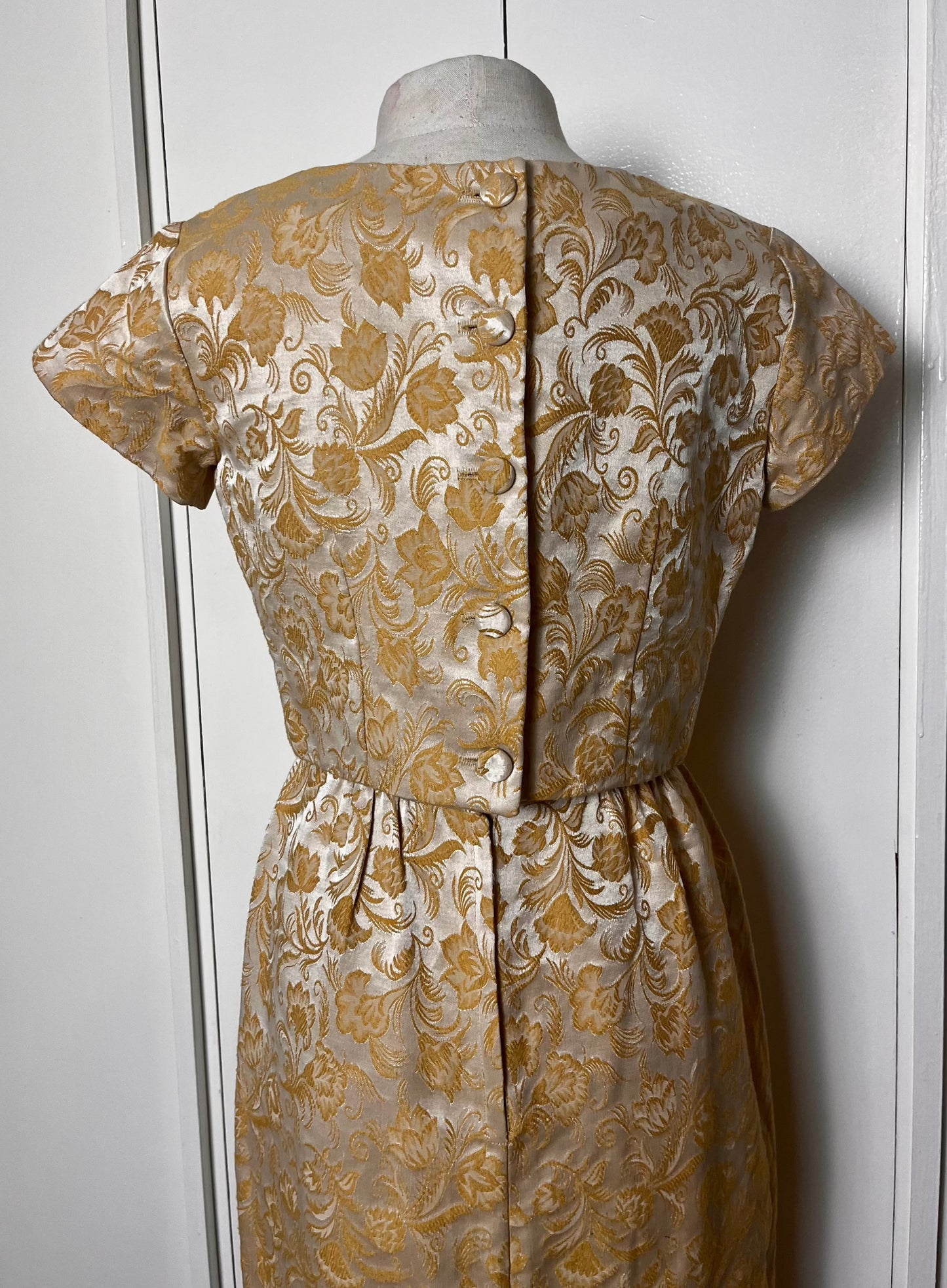 Vintage 1950's Gold Brocade Two-Piece Dress Set
