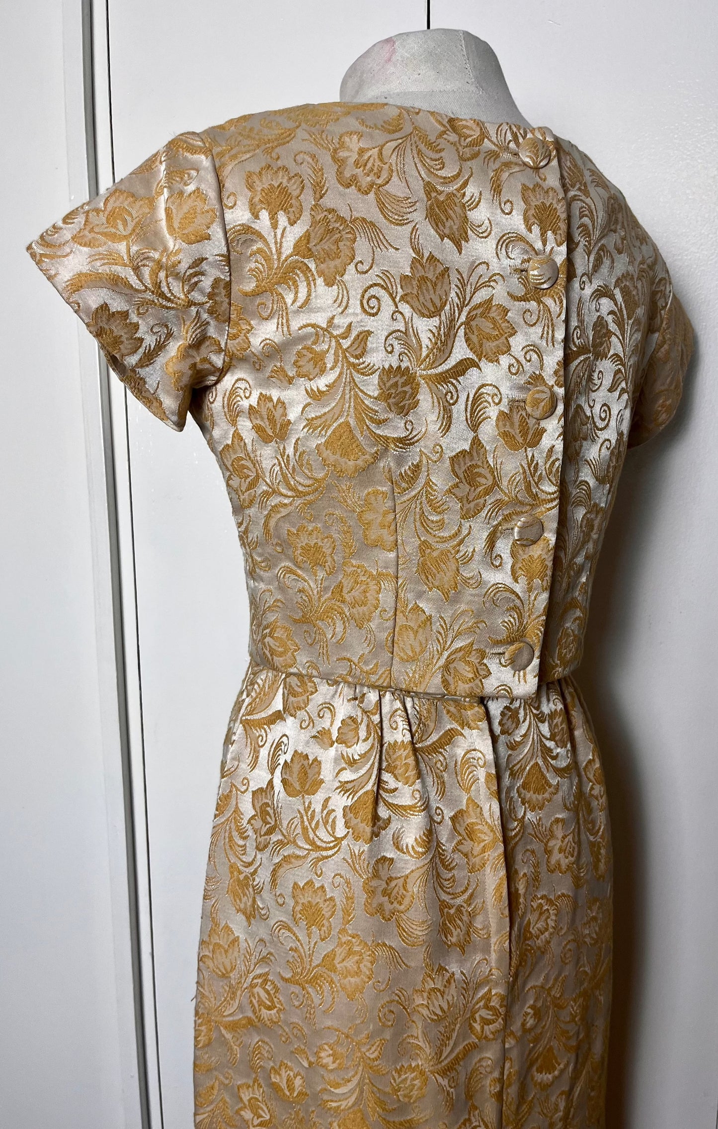 Vintage 1950's Gold Brocade Two-Piece Dress Set