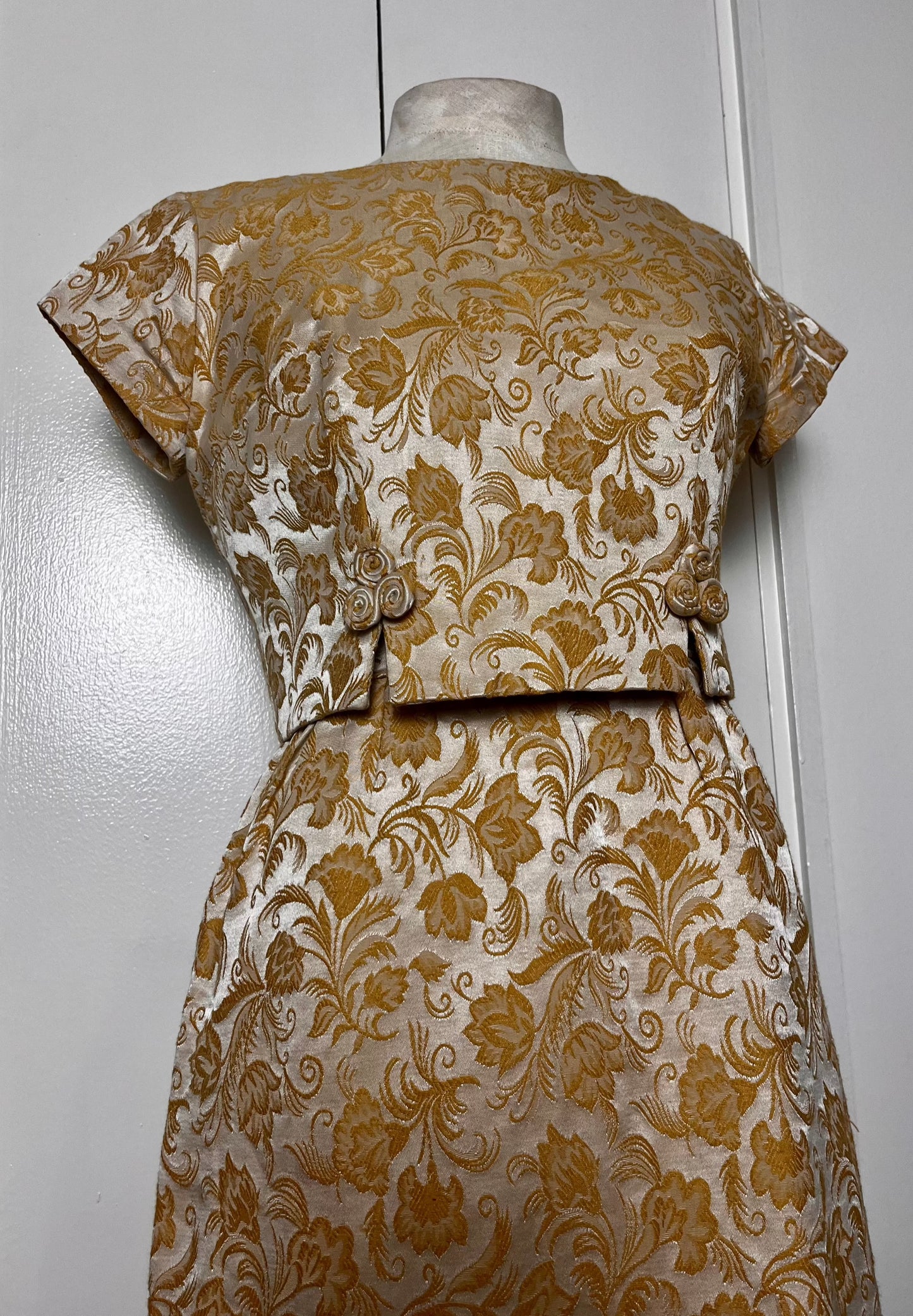 Vintage 1950's Gold Brocade Two-Piece Dress Set