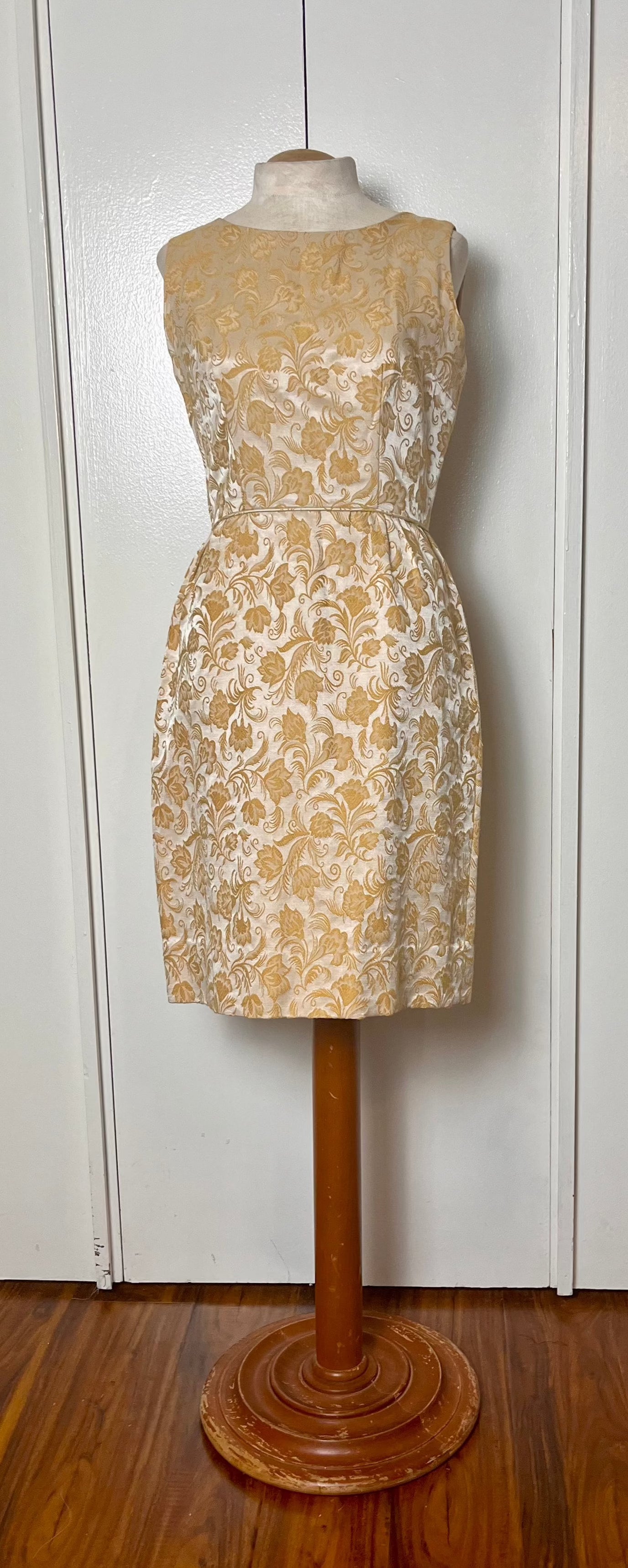 Vintage 1950's Gold Brocade Two-Piece Dress Set