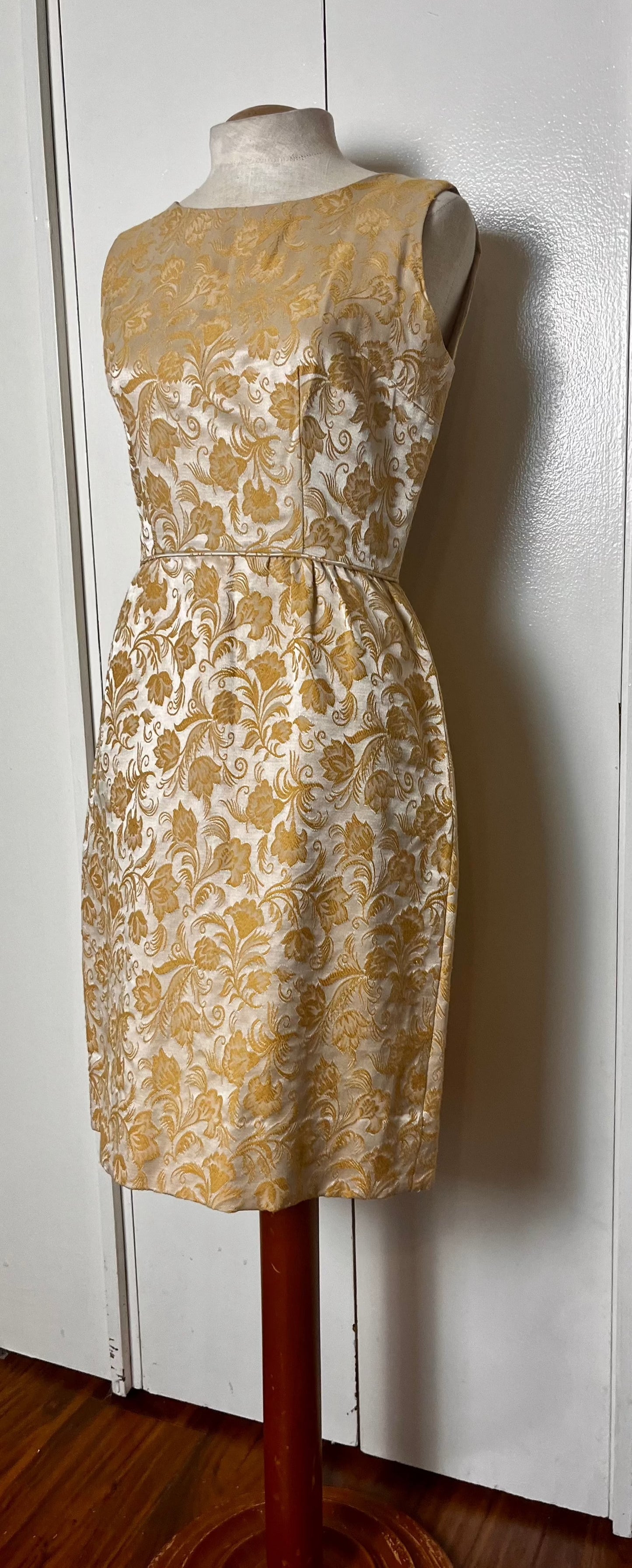 Vintage 1950's Gold Brocade Two-Piece Dress Set