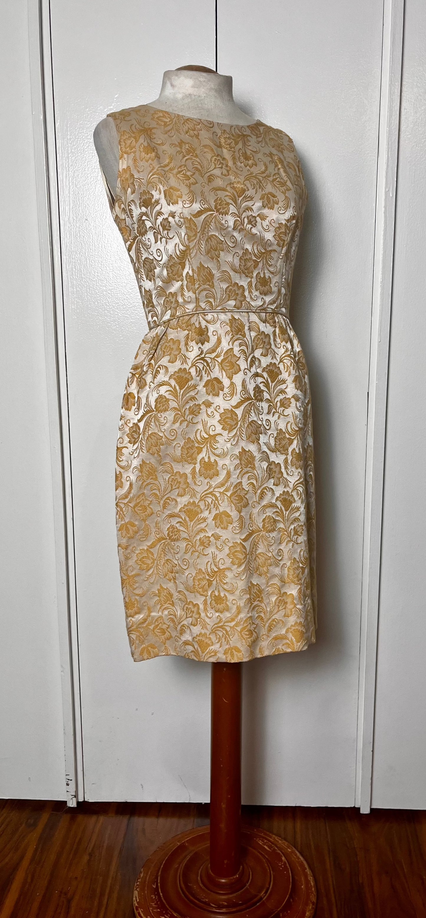 Vintage 1950's Gold Brocade Two-Piece Dress Set