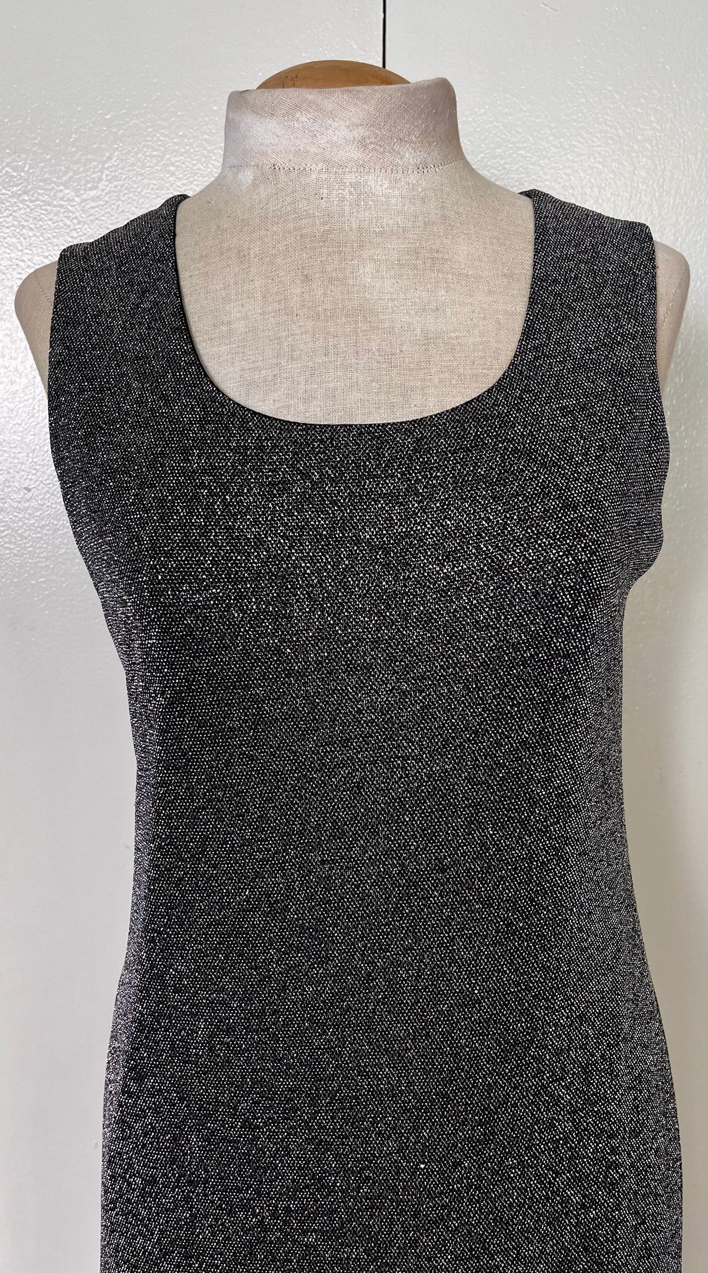 Vintage 1990s "Rabbit Rabbit Rabbit" Silver Lurex Mini Dress