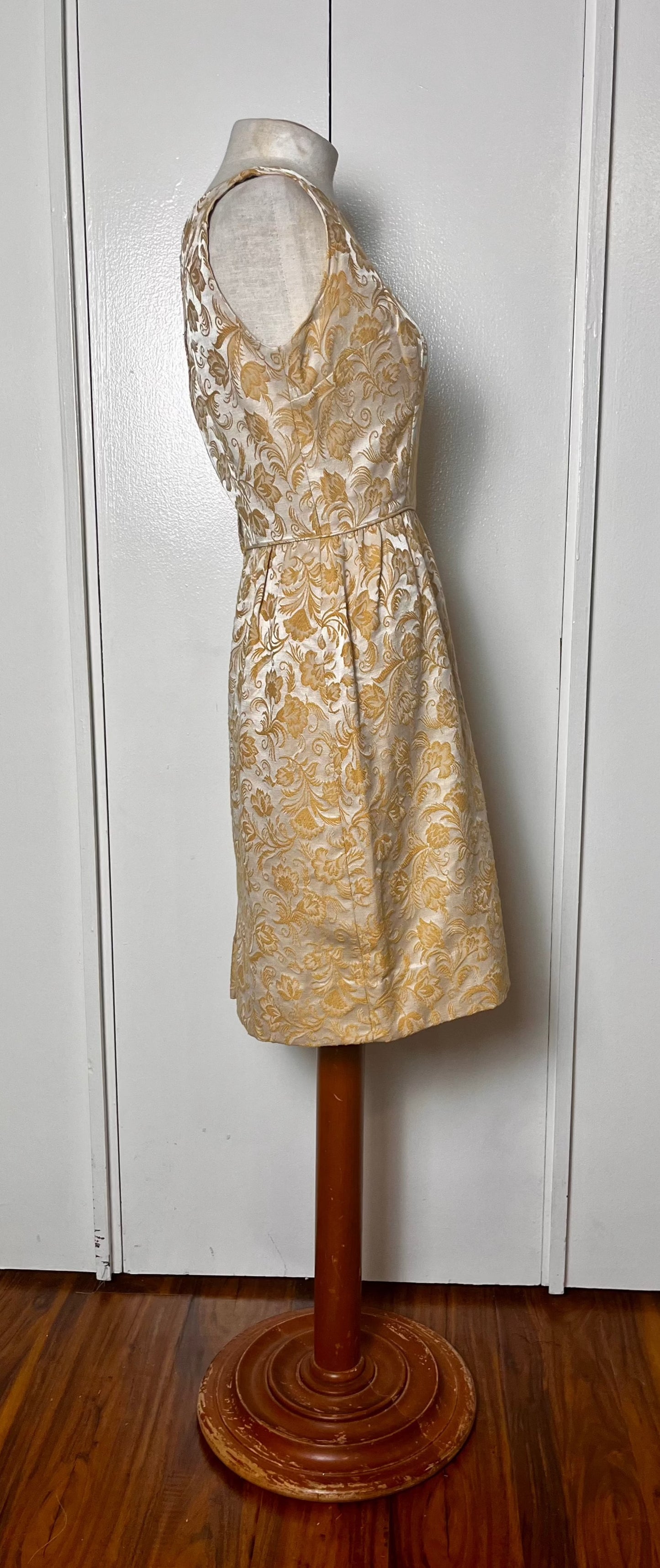 Vintage 1950's Gold Brocade Two-Piece Dress Set