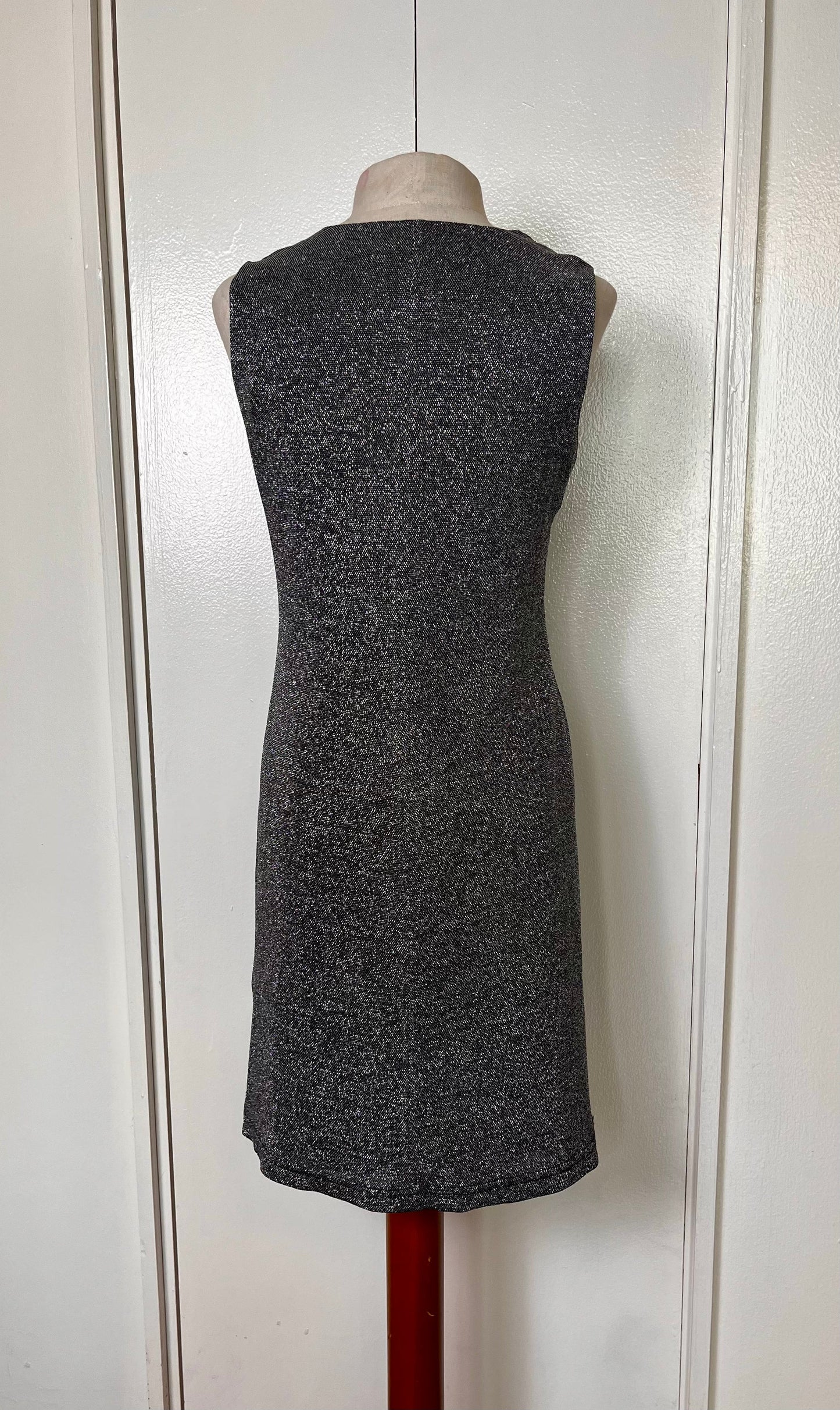 Vintage 1990s "Rabbit Rabbit Rabbit" Silver Lurex Mini Dress