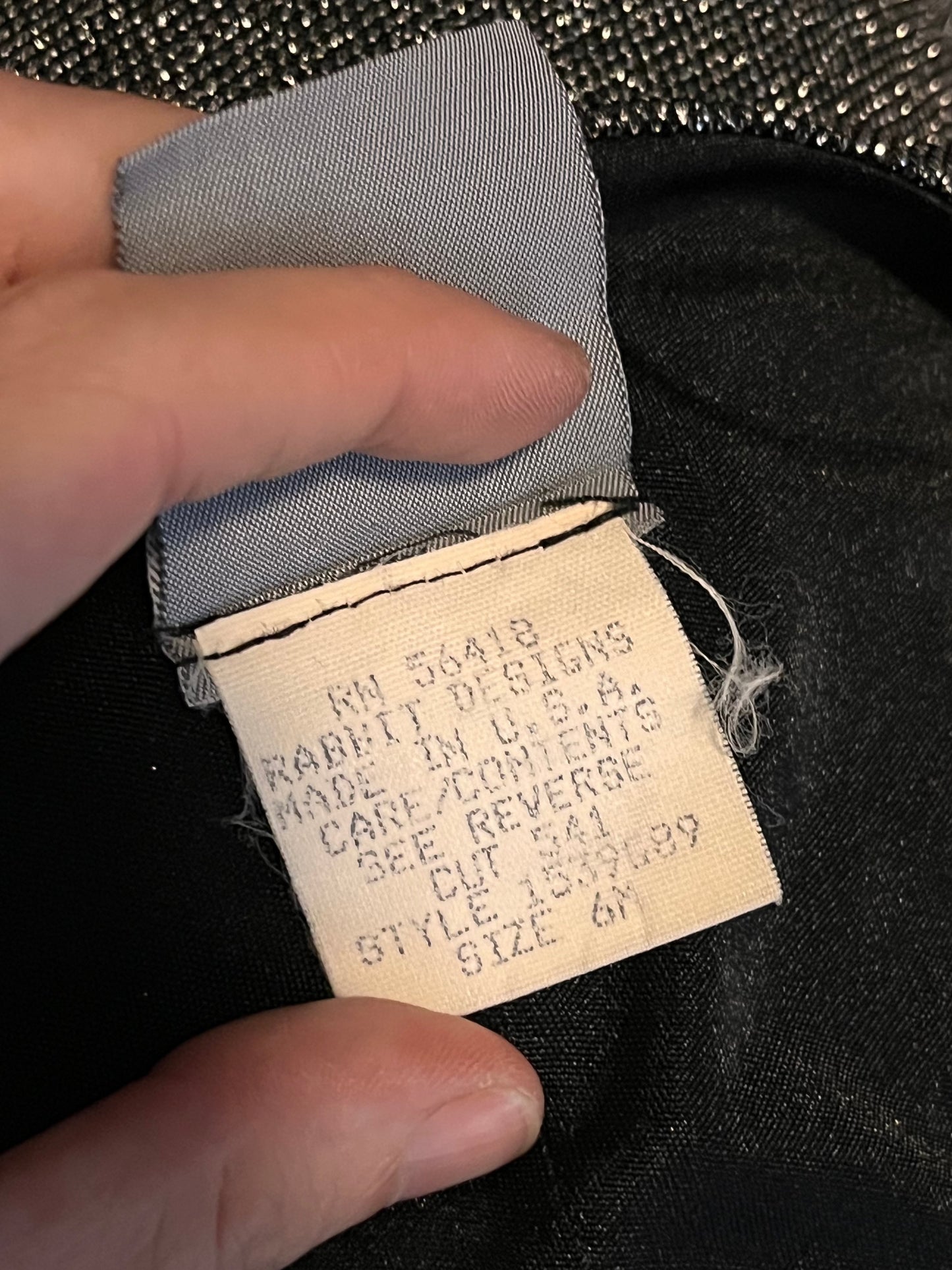 Vintage 1990s "Rabbit Rabbit Rabbit" Silver Lurex Mini Dress