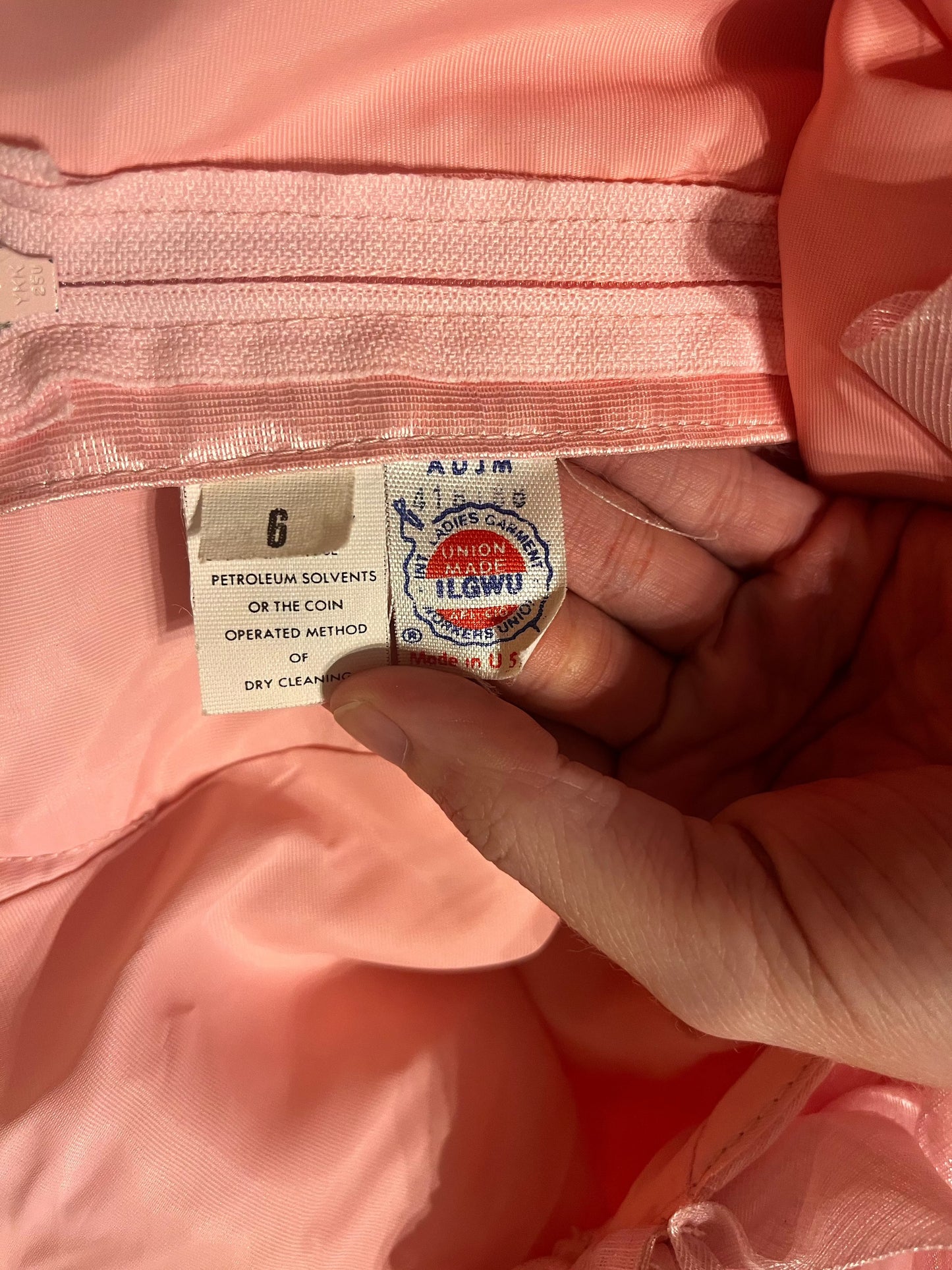 Vintage 1980's Iridescent Pink Ruffles Gown