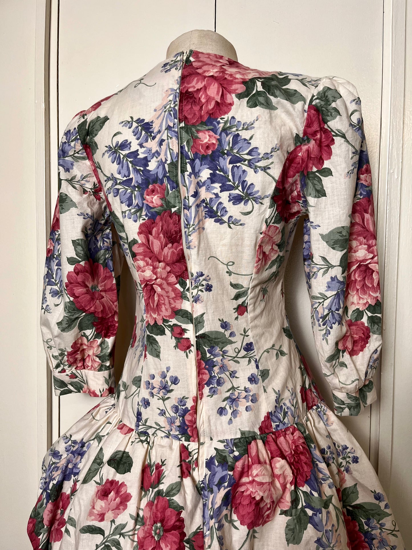 Vintage 1980's "My Michelle" Floral Bubble Hem Mini Dress