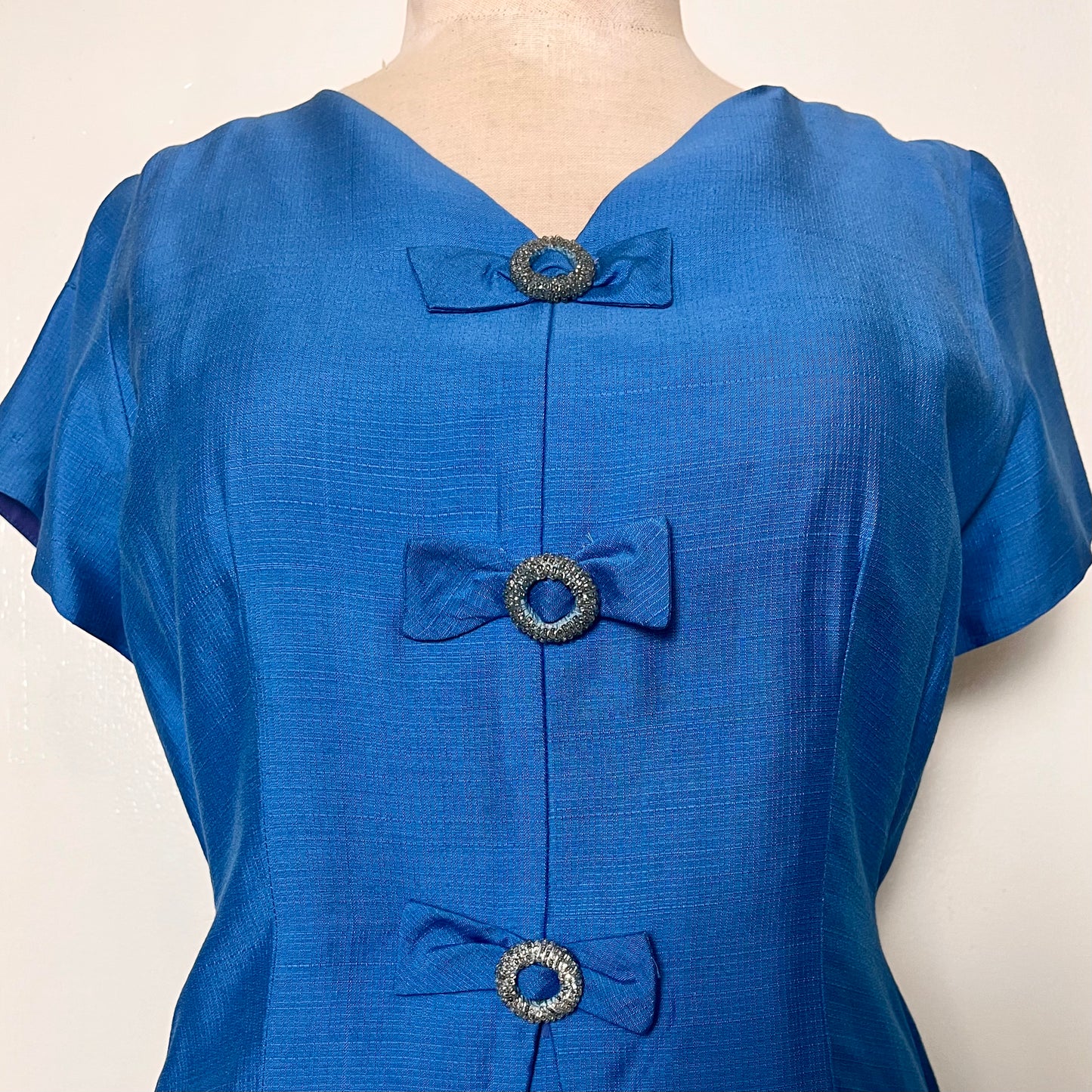 Vintage 1950's "Jule-Wyn of New York" Cerulean Blue Dress