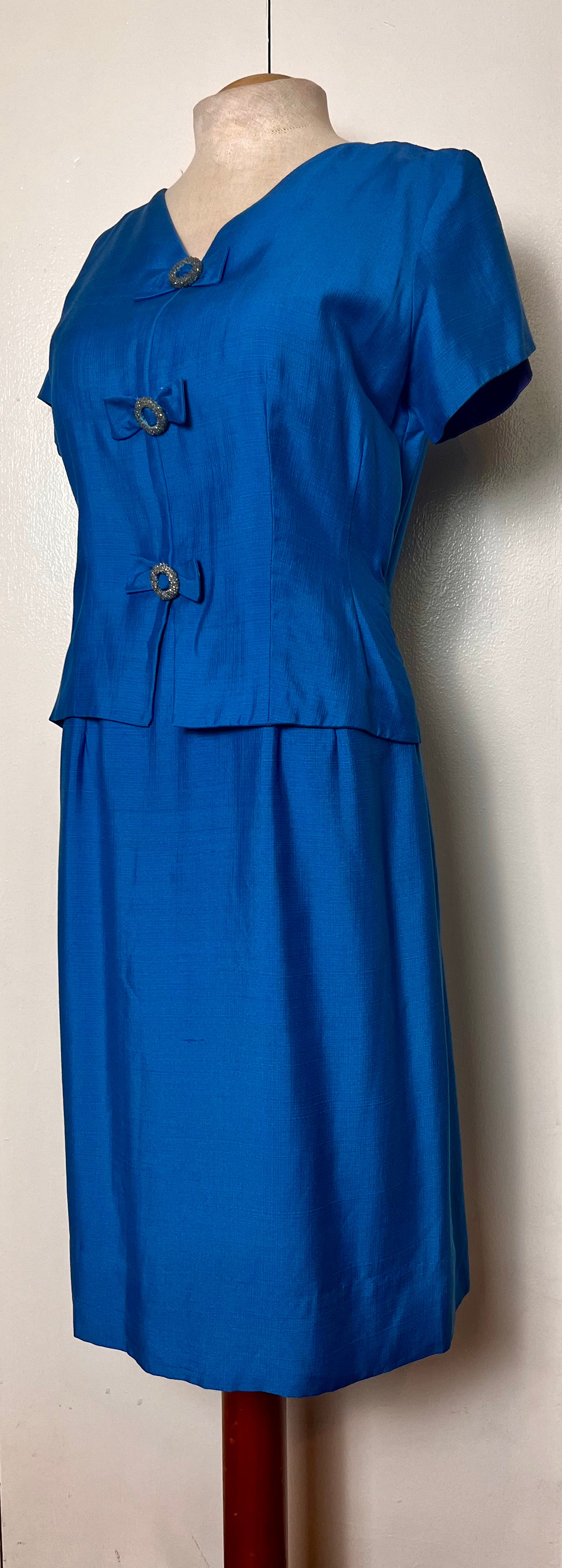 Vintage 1950's "Jule-Wyn of New York" Cerulean Blue Dress