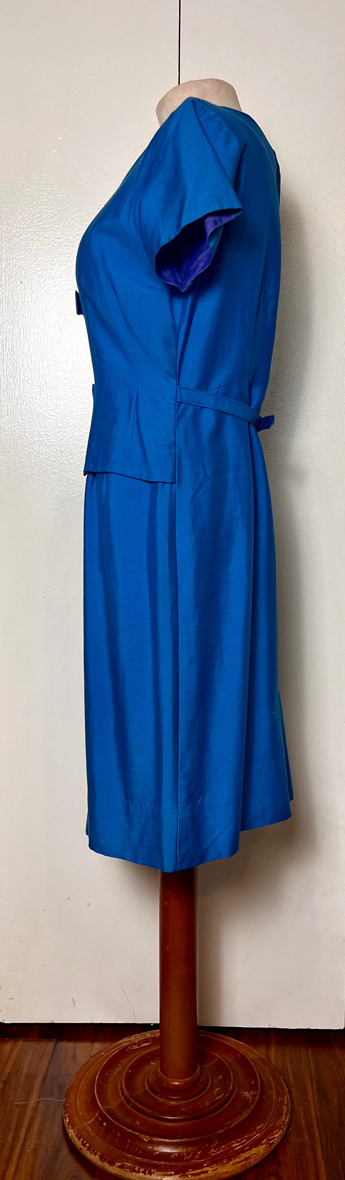 Vintage 1950's "Jule-Wyn of New York" Cerulean Blue Dress