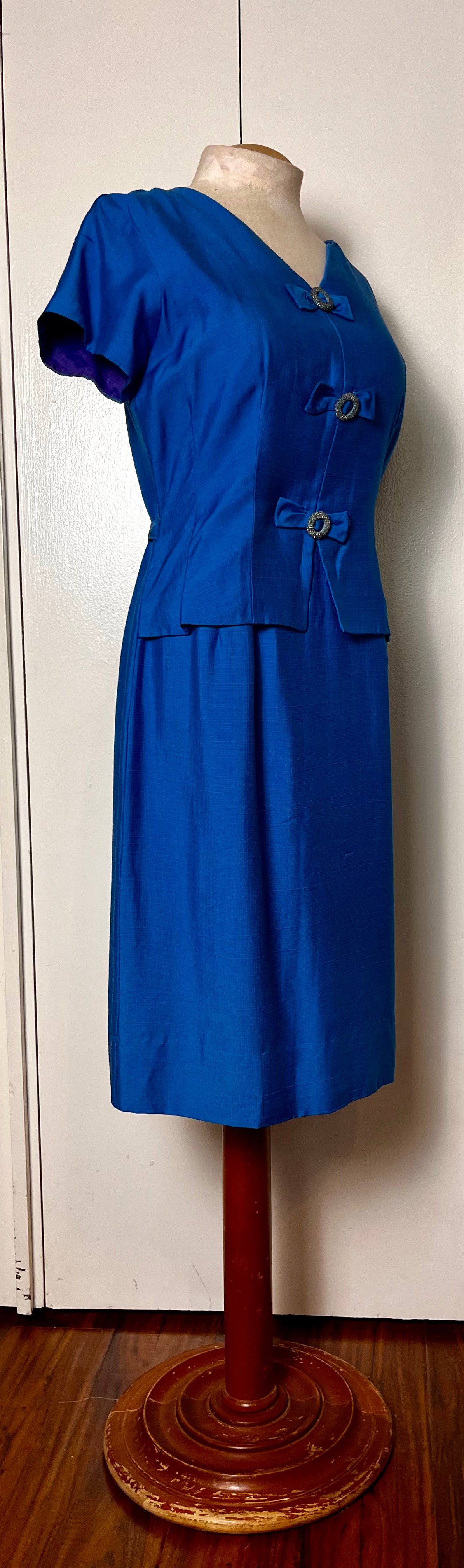 Vintage 1950's "Jule-Wyn of New York" Cerulean Blue Dress