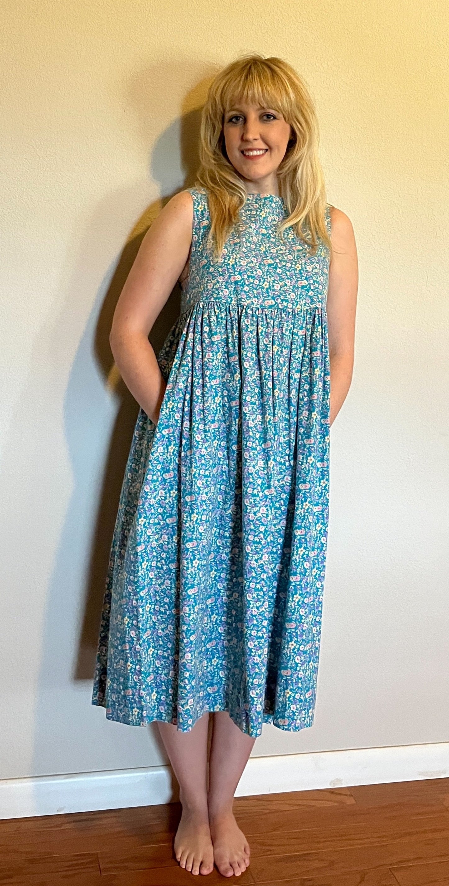 Vintage 1990's "Laura Ashley" Turquoise Floral Tent Dress