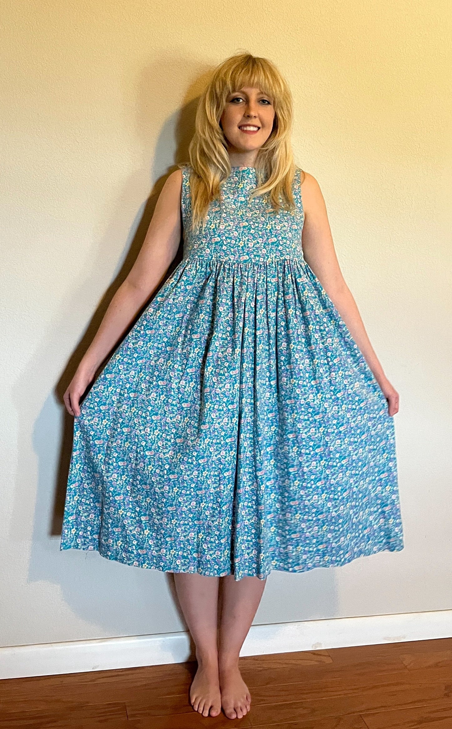 Vintage 1990's "Laura Ashley" Turquoise Floral Tent Dress