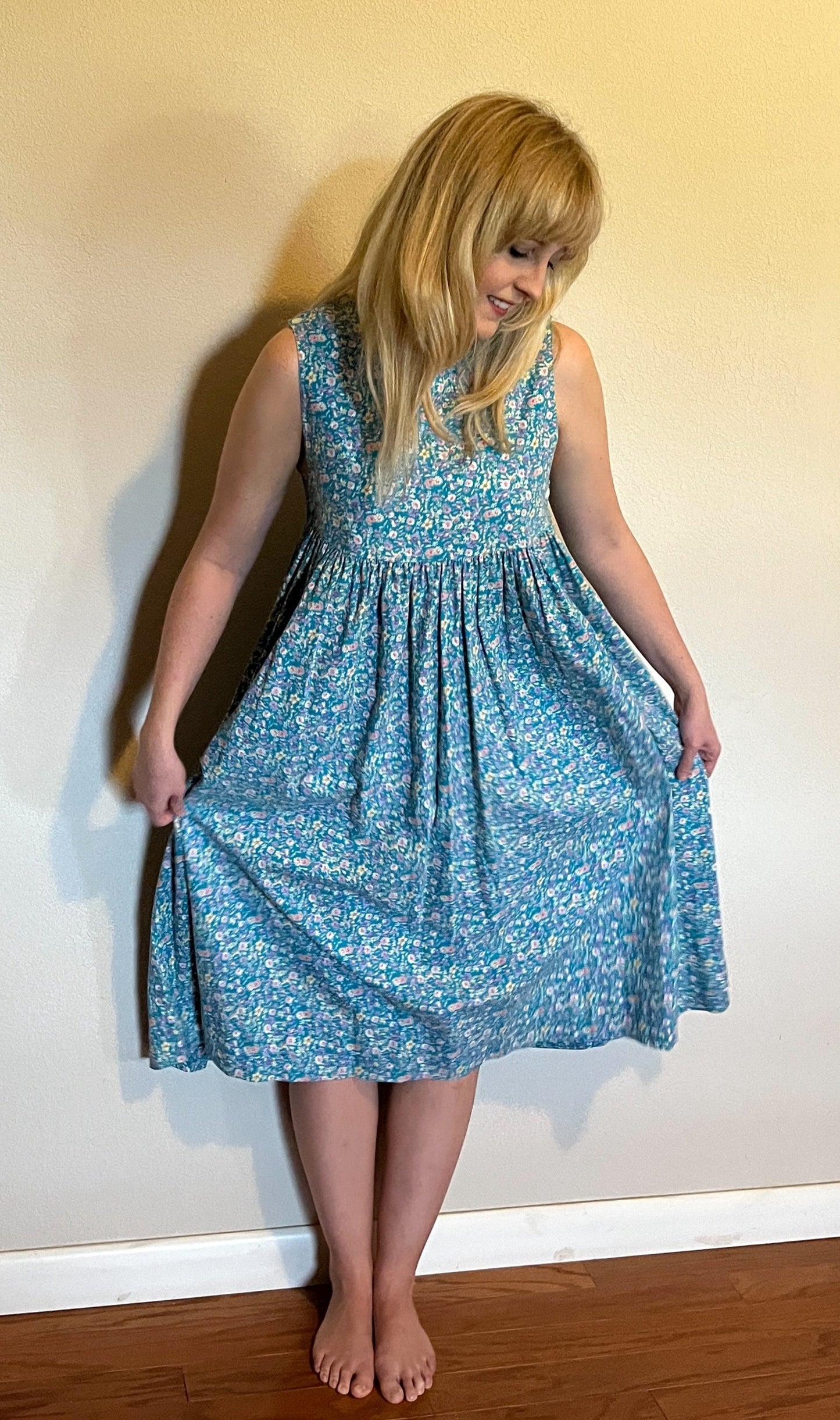 Vintage 1990's "Laura Ashley" Turquoise Floral Tent Dress