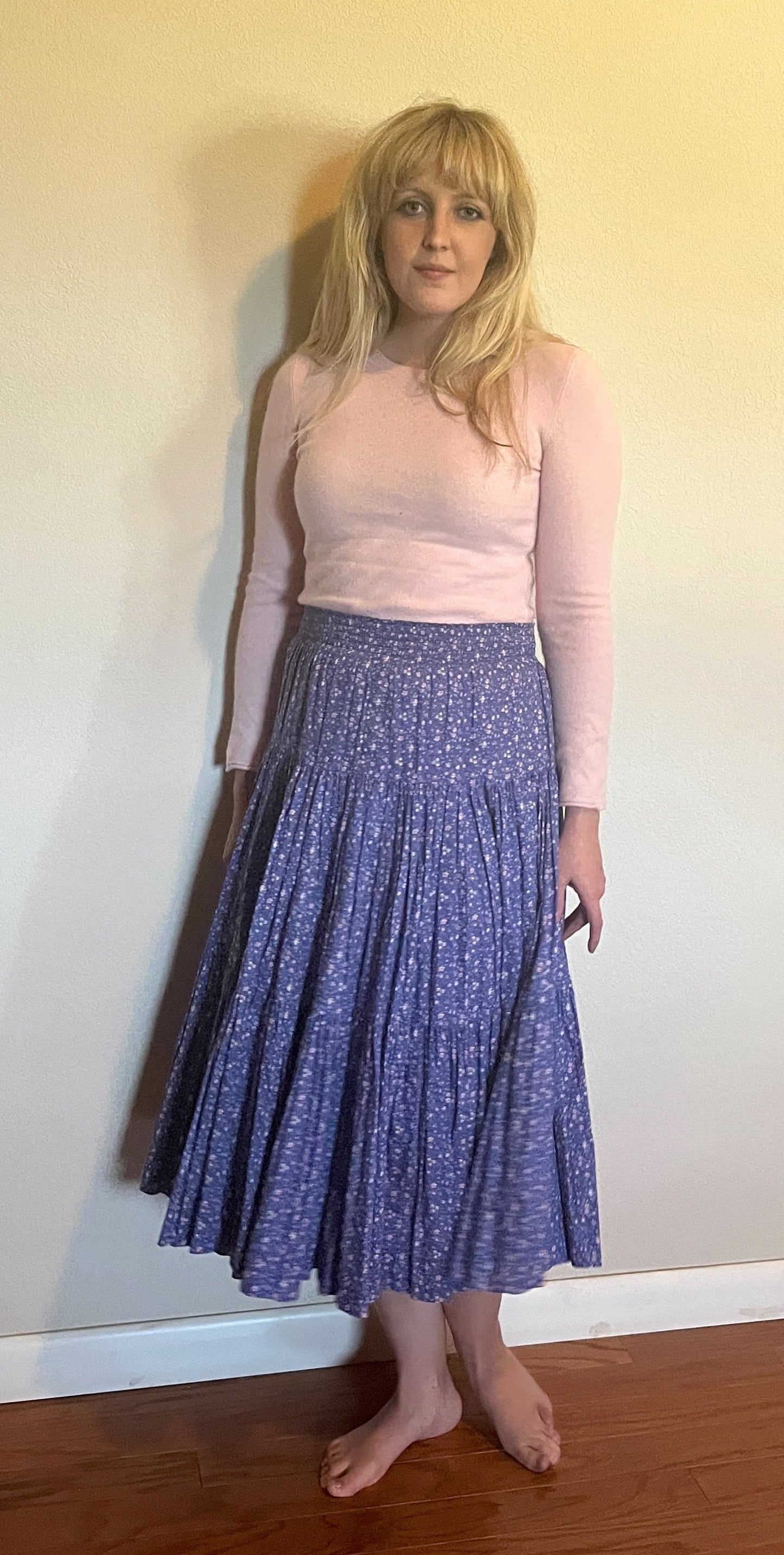 Vintage 1990's "Laura Ashley" Purple Floral Tiered Skirt