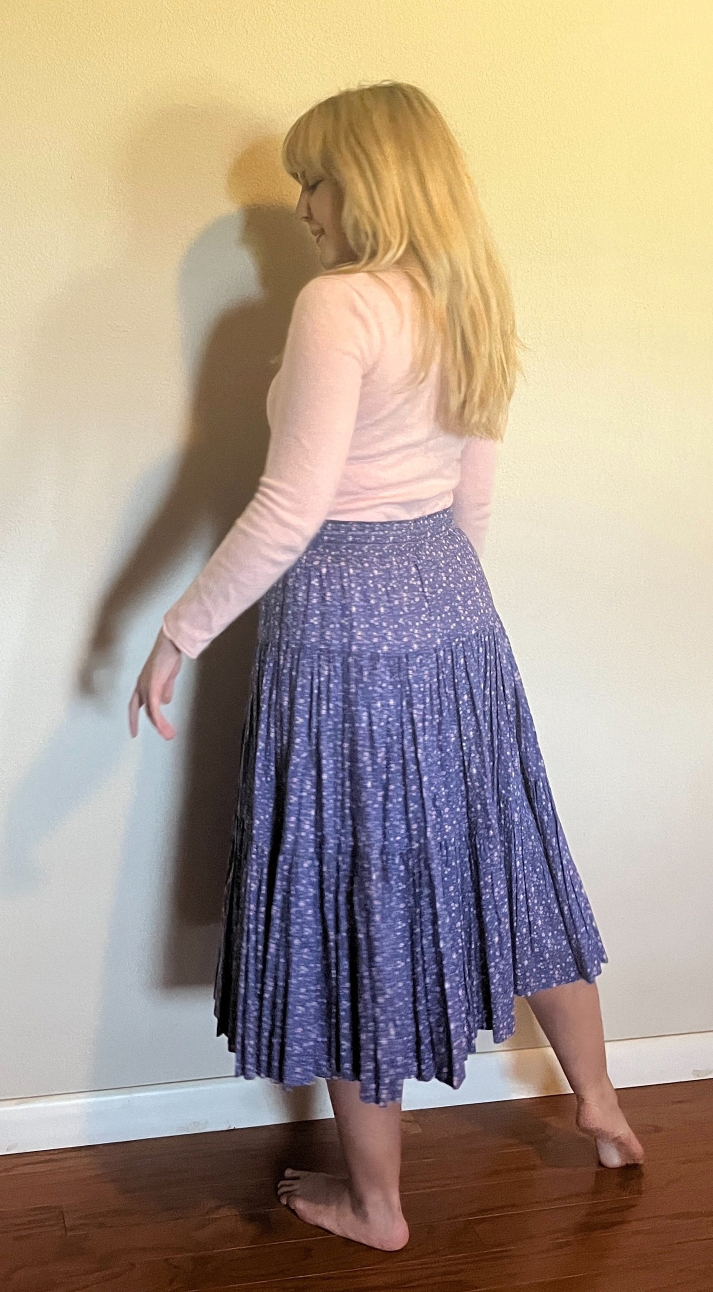 Vintage 1990's "Laura Ashley" Purple Floral Tiered Skirt