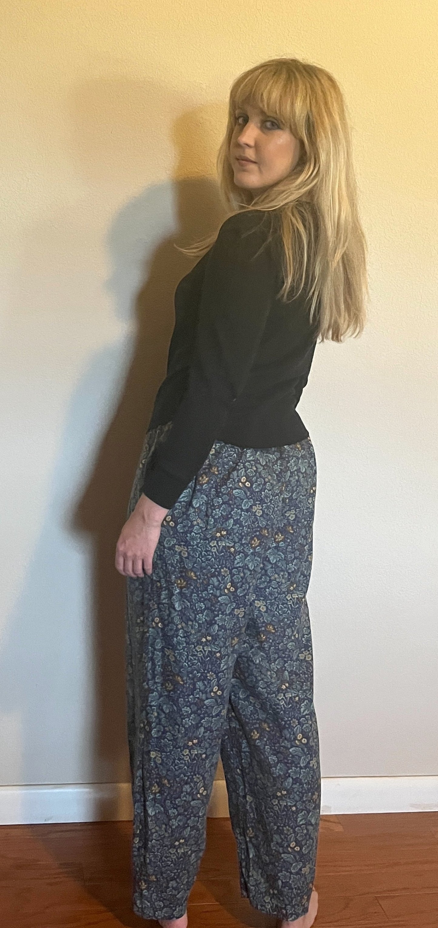 Vintage 1990's "Laura Ashley" Teal Floral Pants