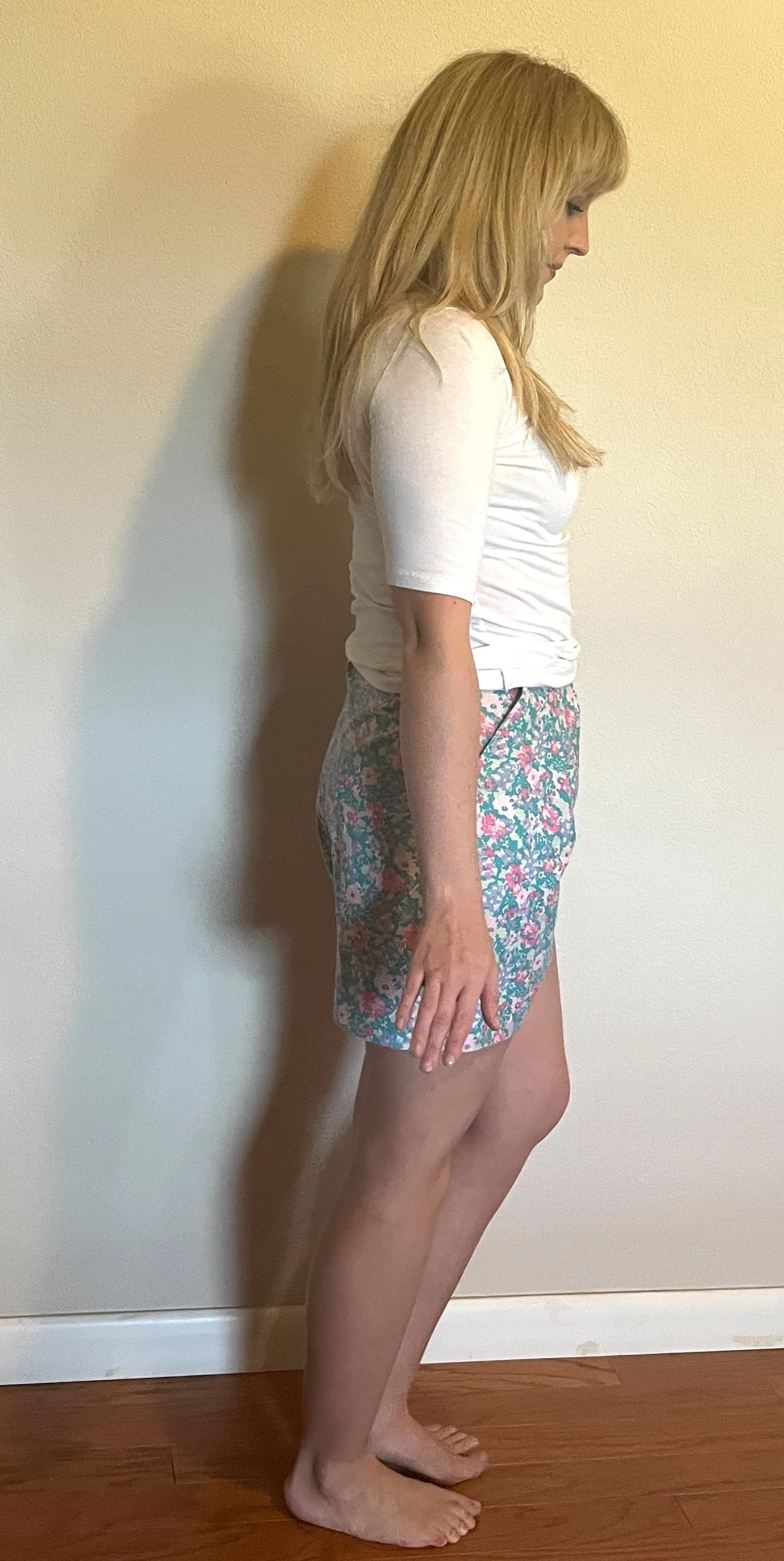 Vintage 1980's "Laura Ashley" Turquoise & Pink Floral Shorts