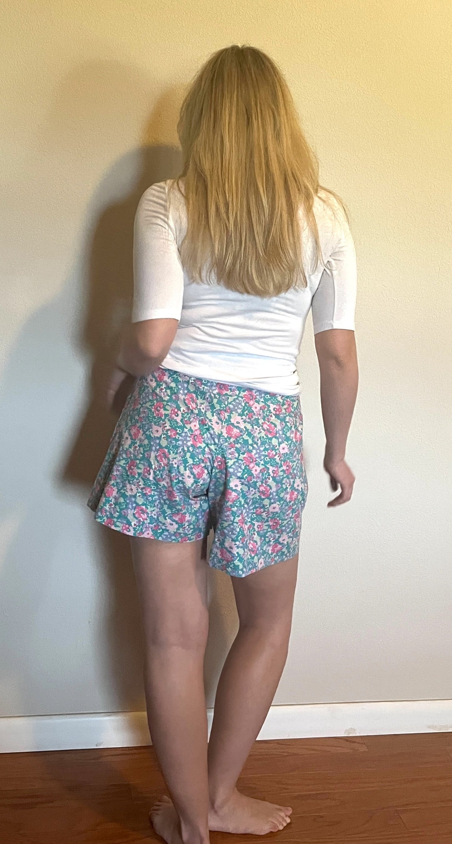 Vintage 1980's "Laura Ashley" Turquoise & Pink Floral Shorts
