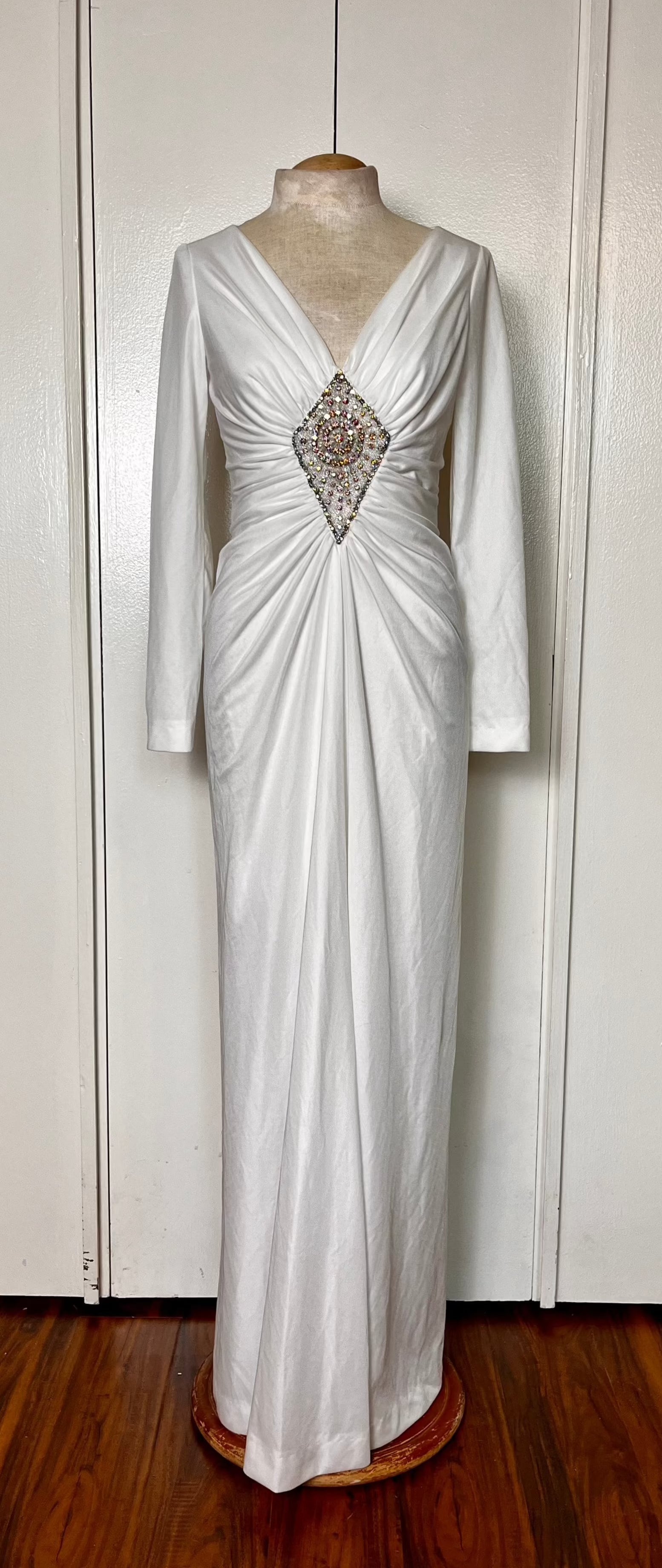 Vintage 1970's Jack Bryan White Stretch & Rhinestone Maxi Dress (Deadstock/NWT) Vintage 1970's Jack Bryan White Stretch & Rhinestone Maxi Dress (Deadstock/NWT)