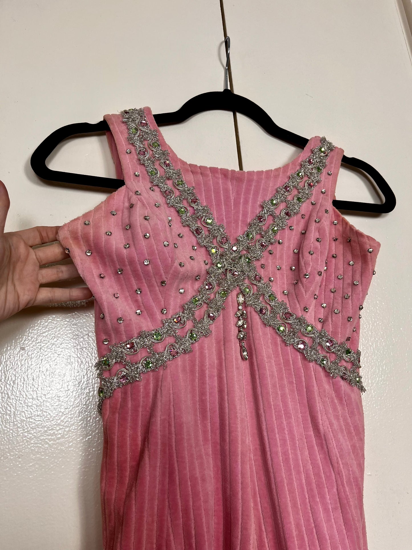 Vintage Pink Bejeweled Showgirl's Costume