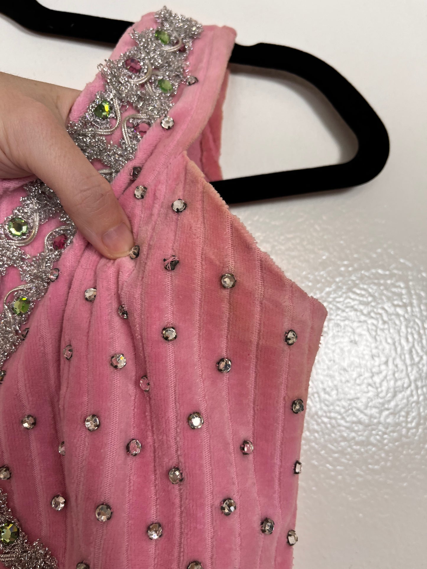 Vintage Pink Bejeweled Showgirl's Costume