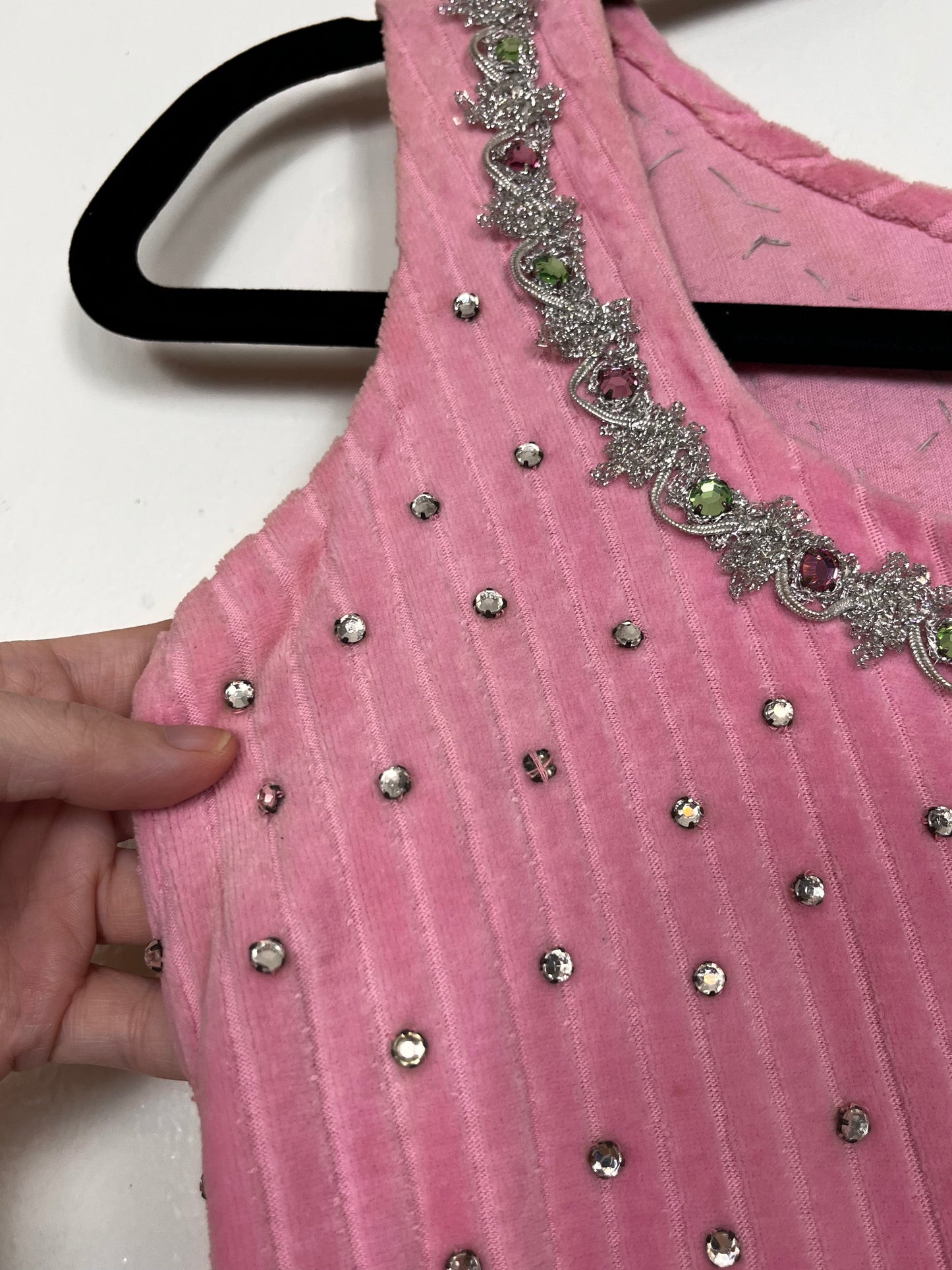 Vintage Pink Bejeweled Showgirl's Costume