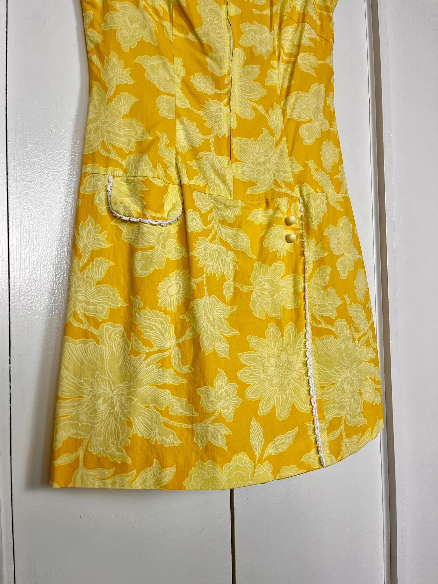 Vintage 1960's "Shaker Square by Bill Sims" Yellow Floral Romper