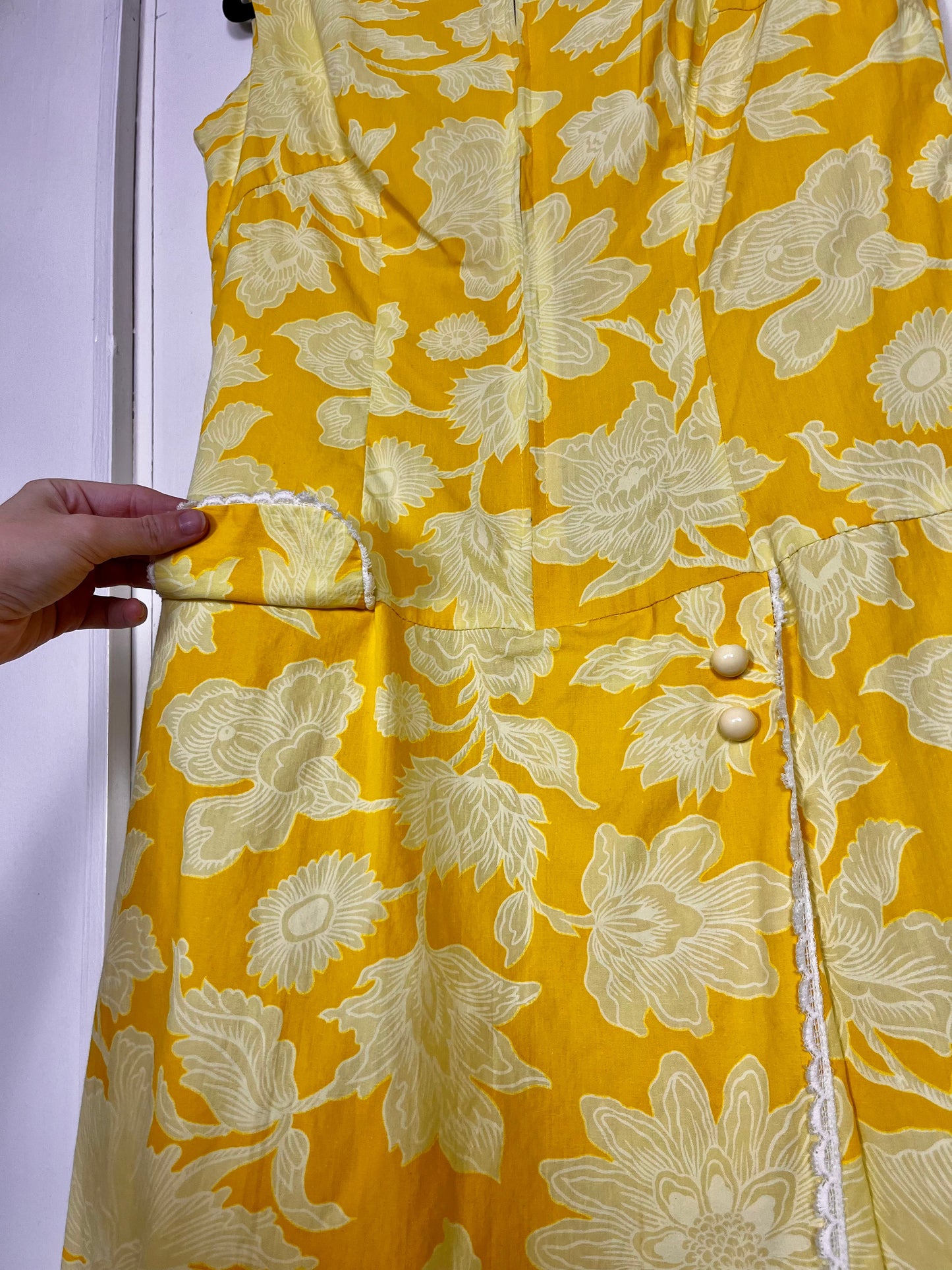 Vintage 1960's "Shaker Square by Bill Sims" Yellow Floral Romper