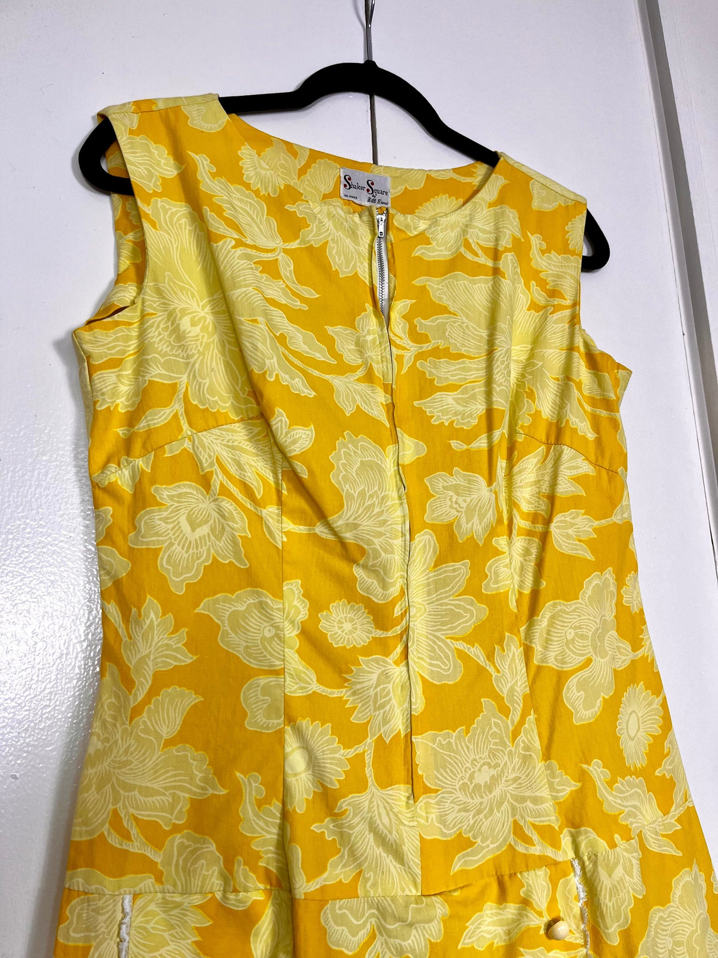 Vintage 1960's "Shaker Square by Bill Sims" Yellow Floral Romper