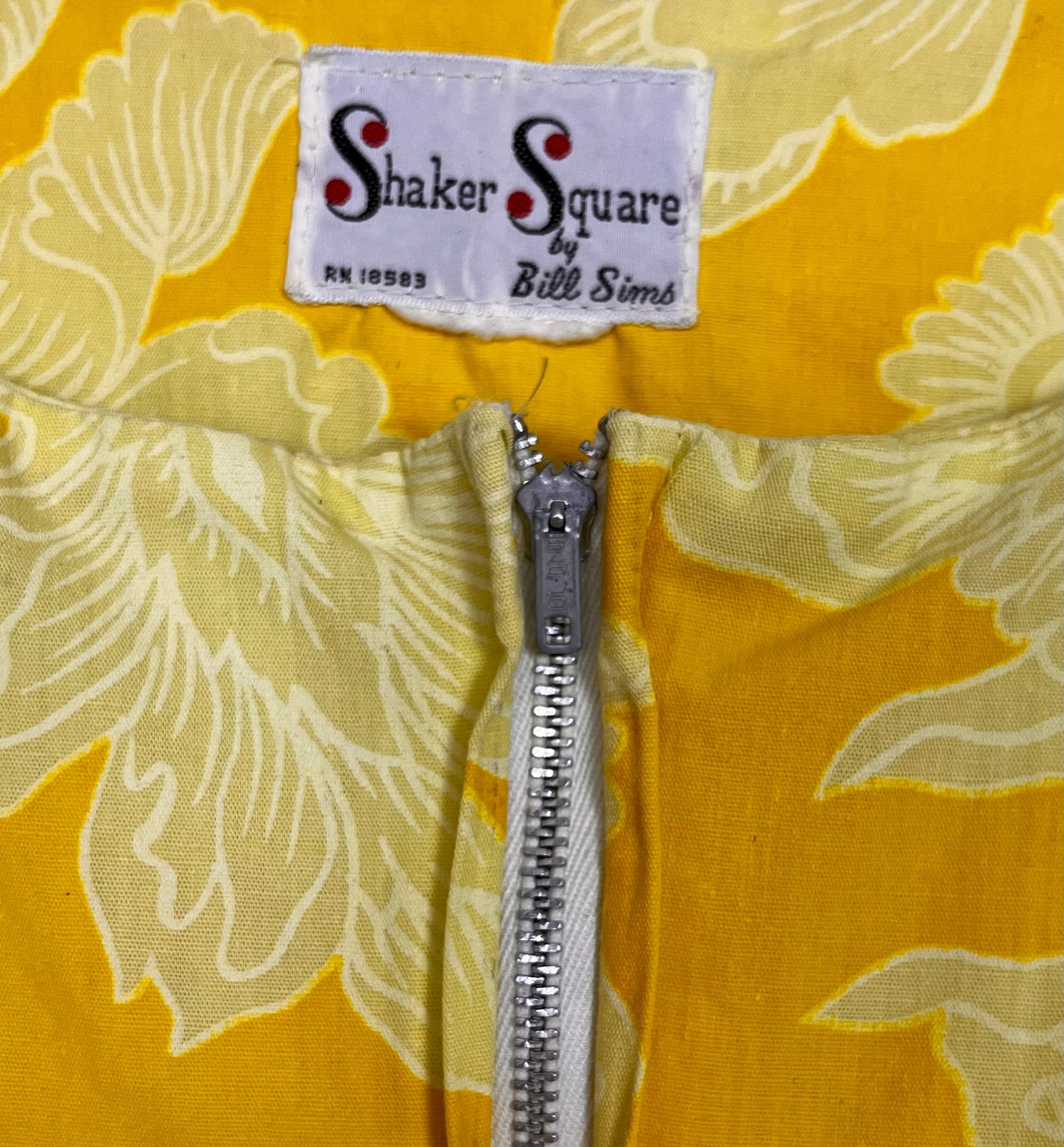 Vintage 1960's "Shaker Square by Bill Sims" Yellow Floral Romper