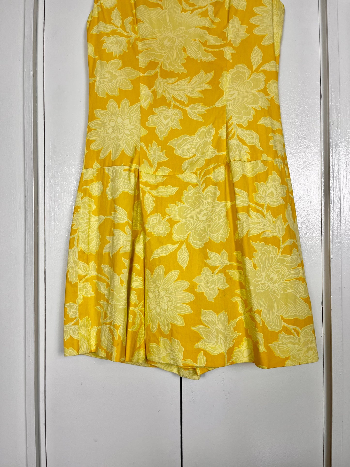 Vintage 1960's "Shaker Square by Bill Sims" Yellow Floral Romper
