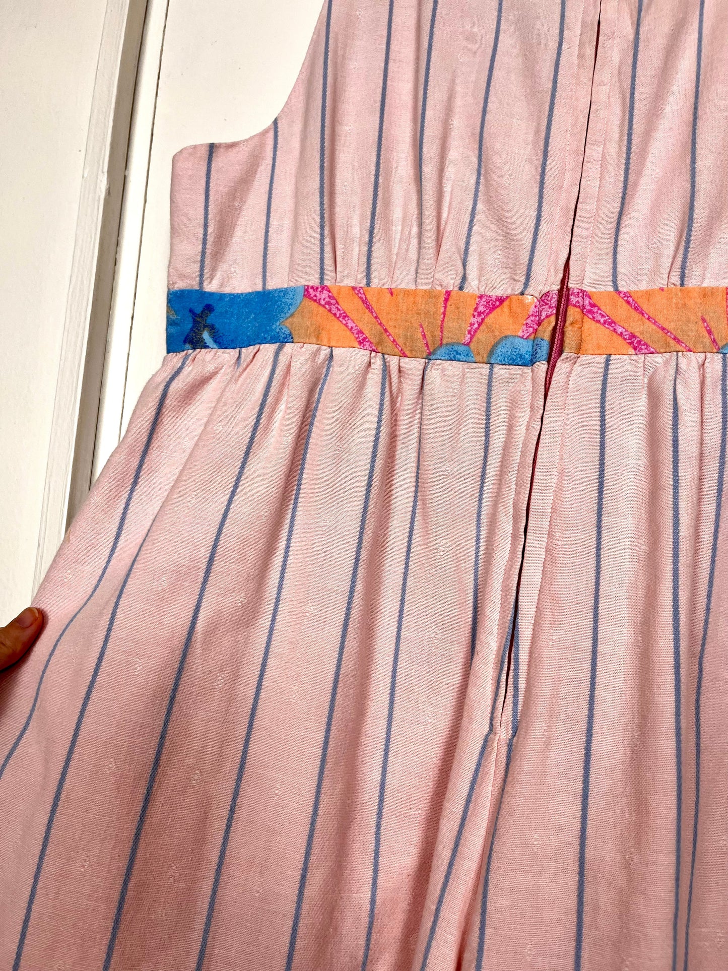 Vintage 1980's Beach Floral Pink Romper