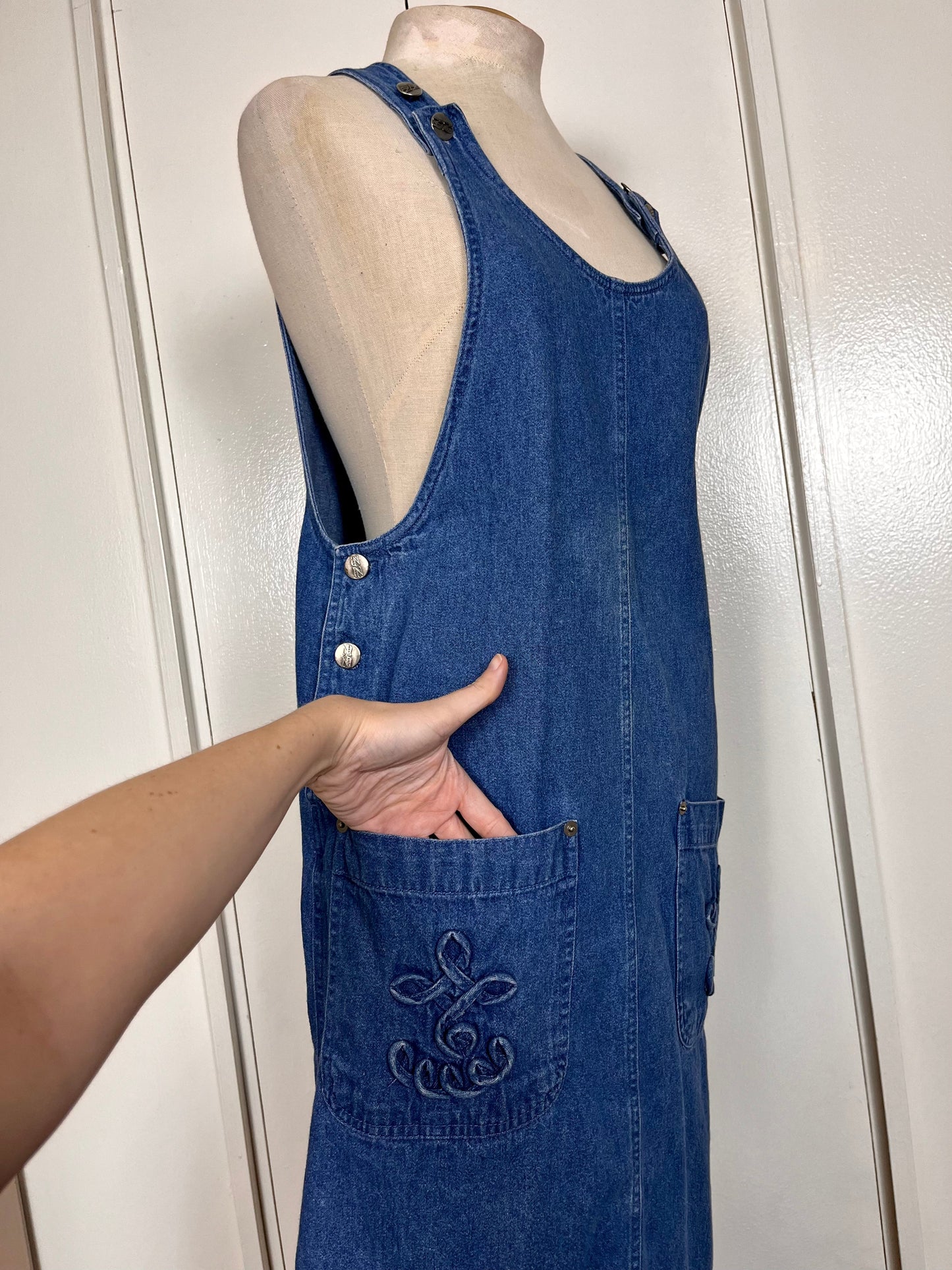 Vintage 1990's "Mizz Lizz" Denim Dungarees Dress