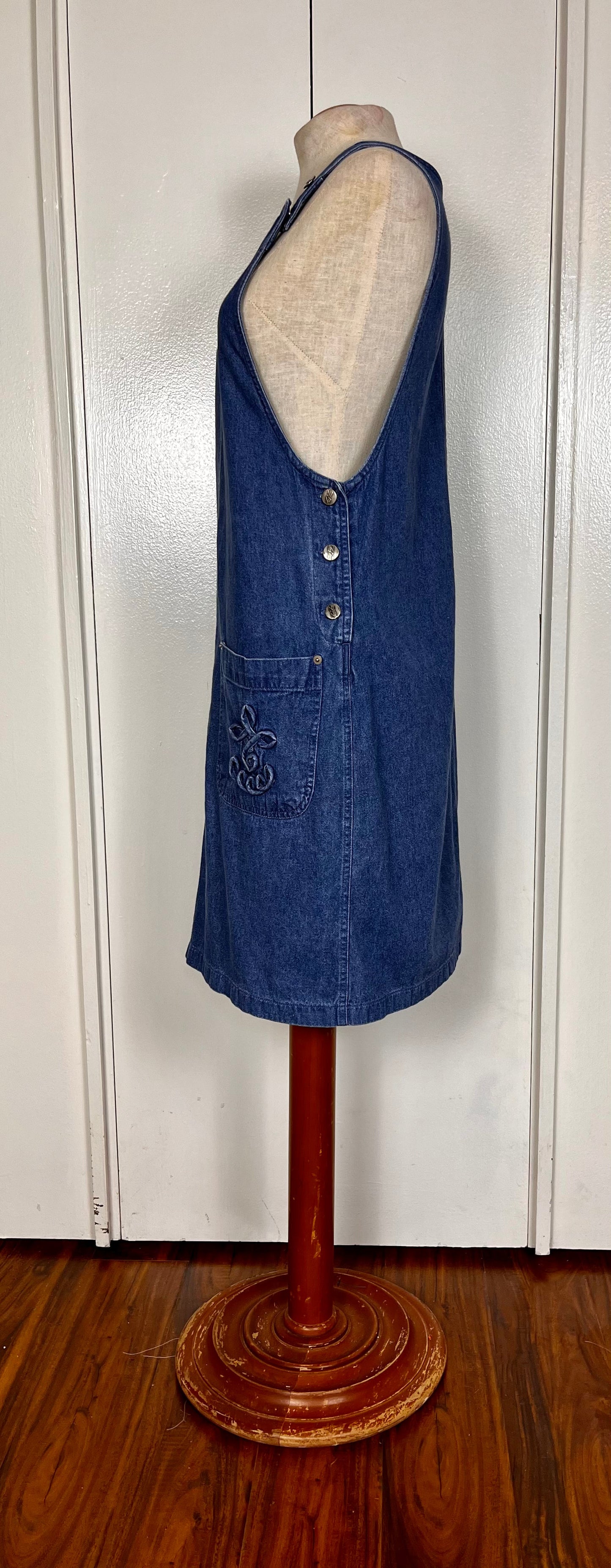 Vintage 1990's "Mizz Lizz" Denim Dungarees Dress