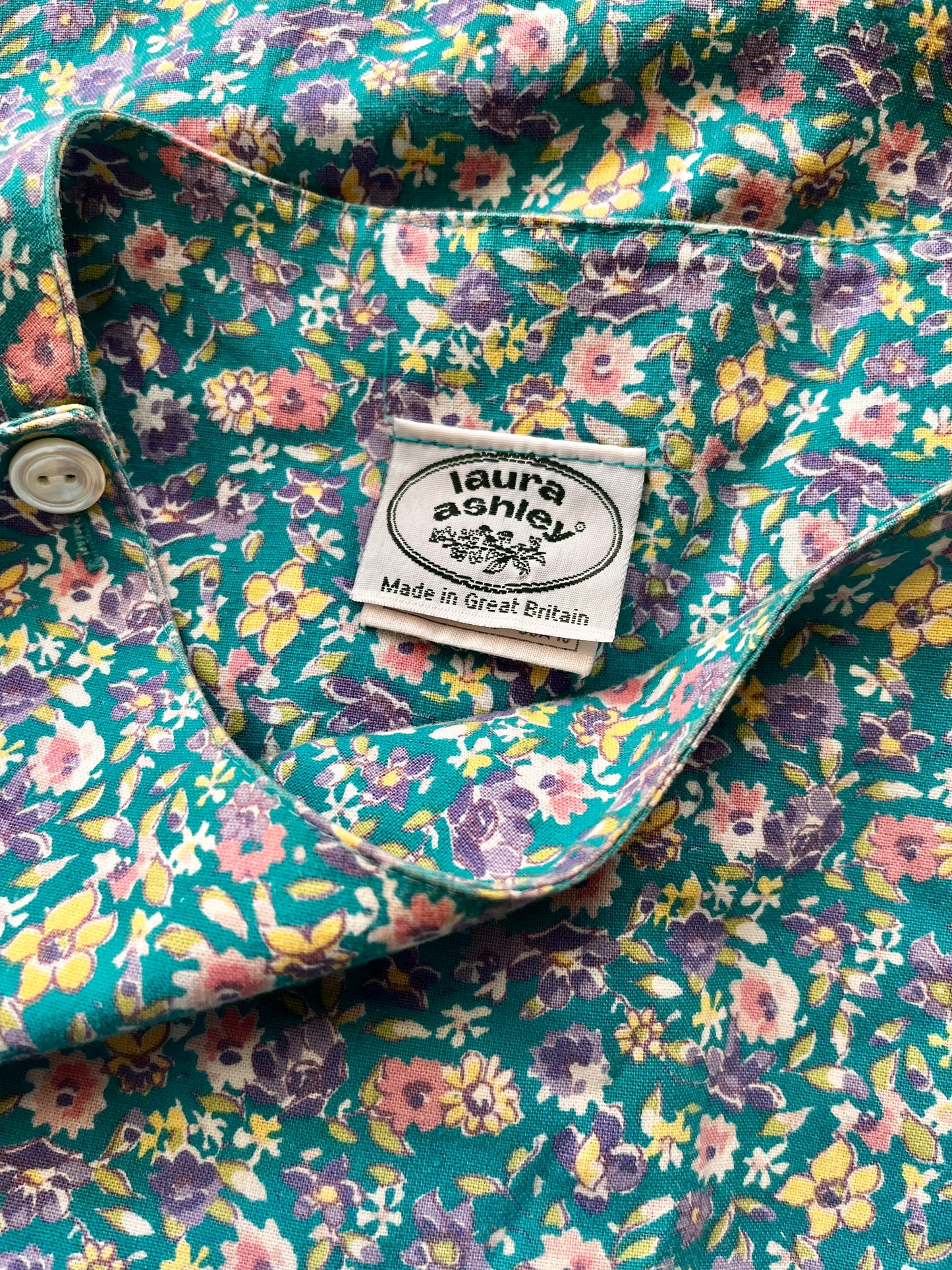 Vintage 1990's "Laura Ashley" Turquoise Floral Tent Dress