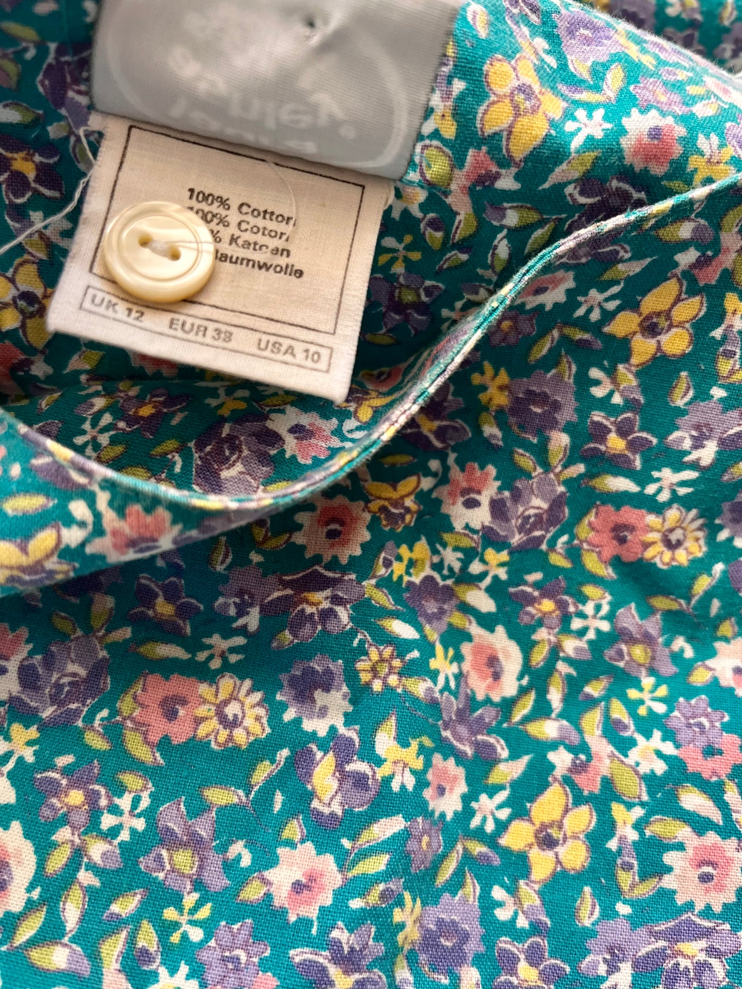 Vintage 1990's "Laura Ashley" Turquoise Floral Tent Dress