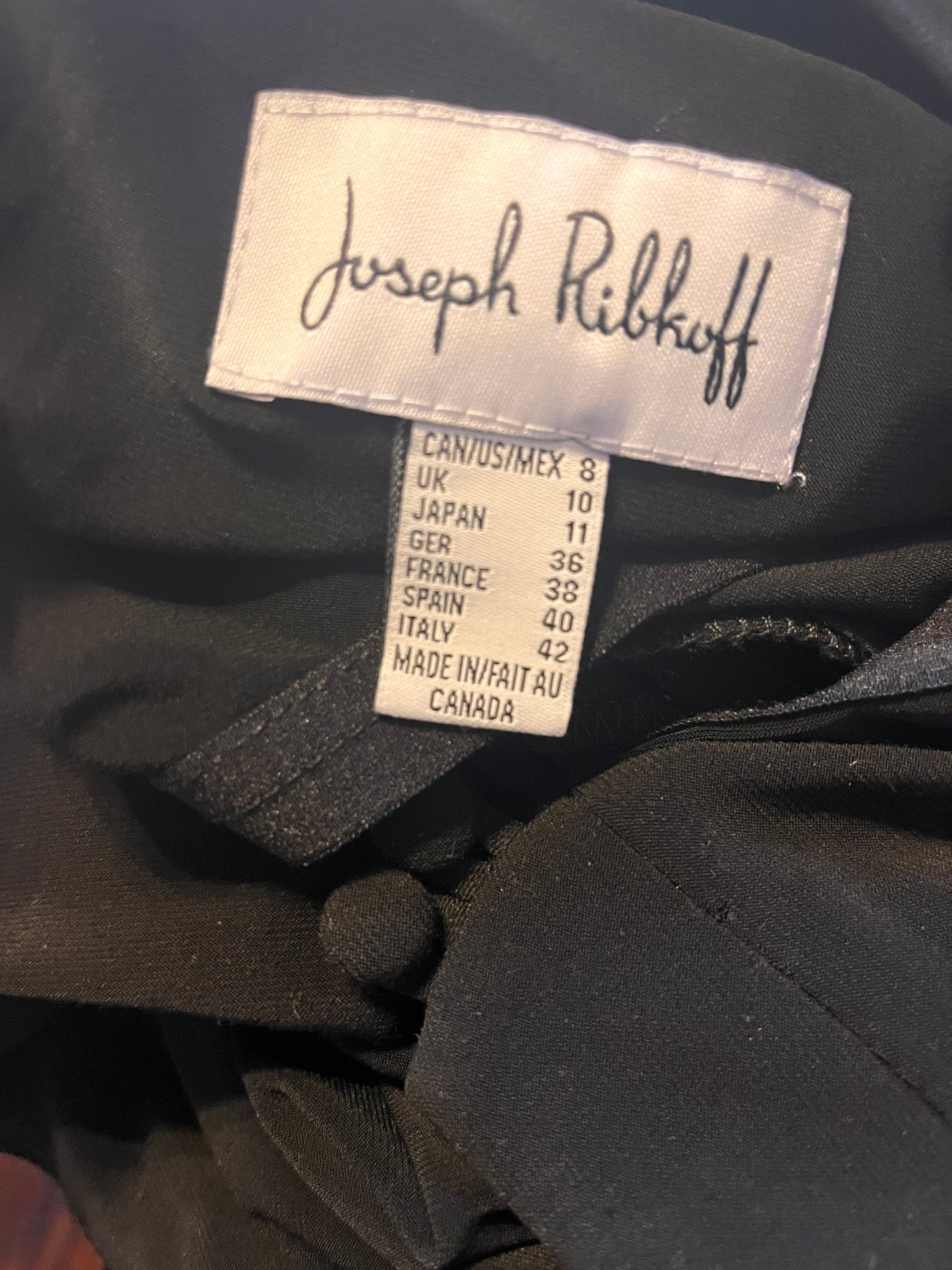 Vintage 1990's "Joseph Ribkoff" Keyhole Back Sequin Black Jersey Dress